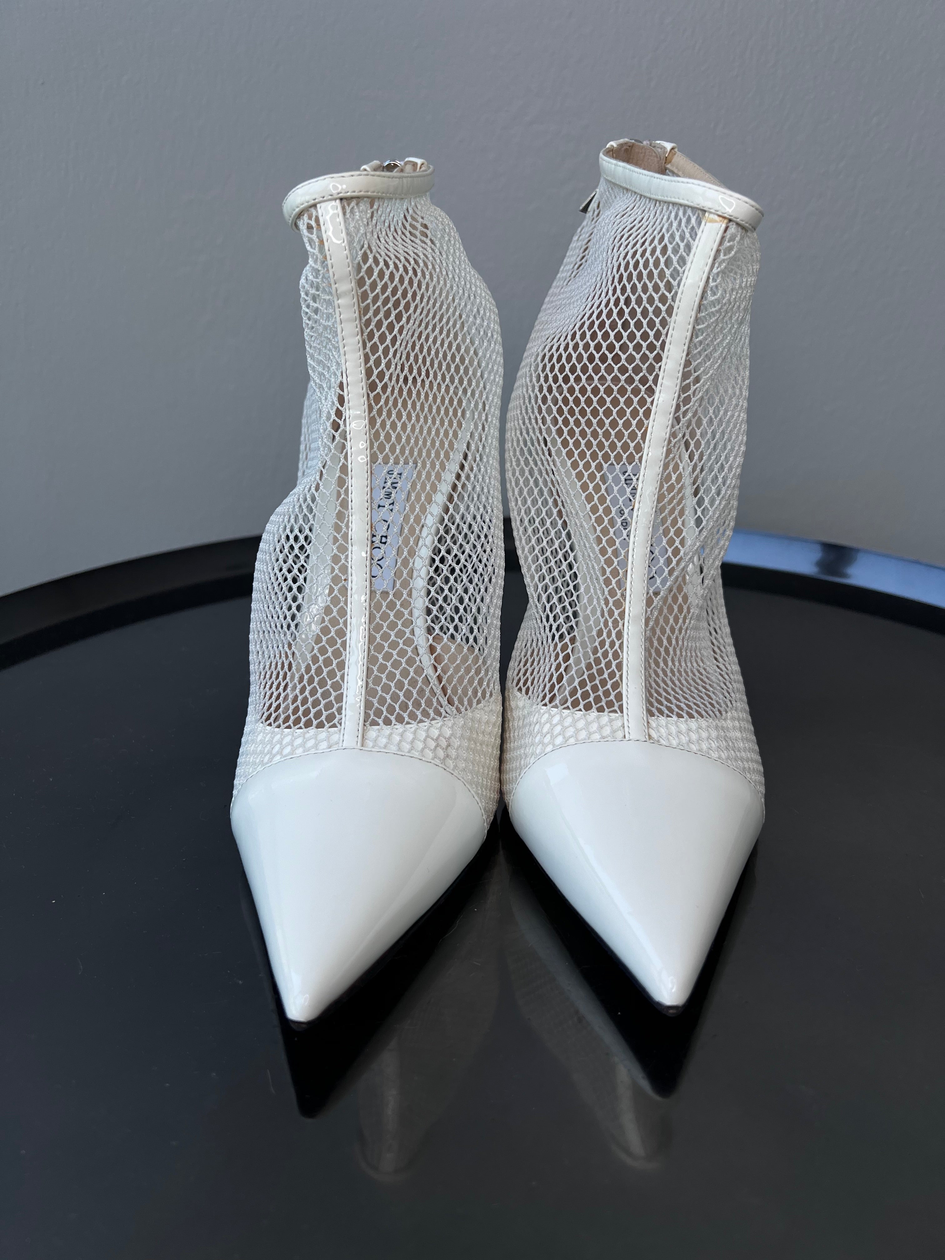 White patent-leather and mesh ankle boots - JIMMY CHOO
