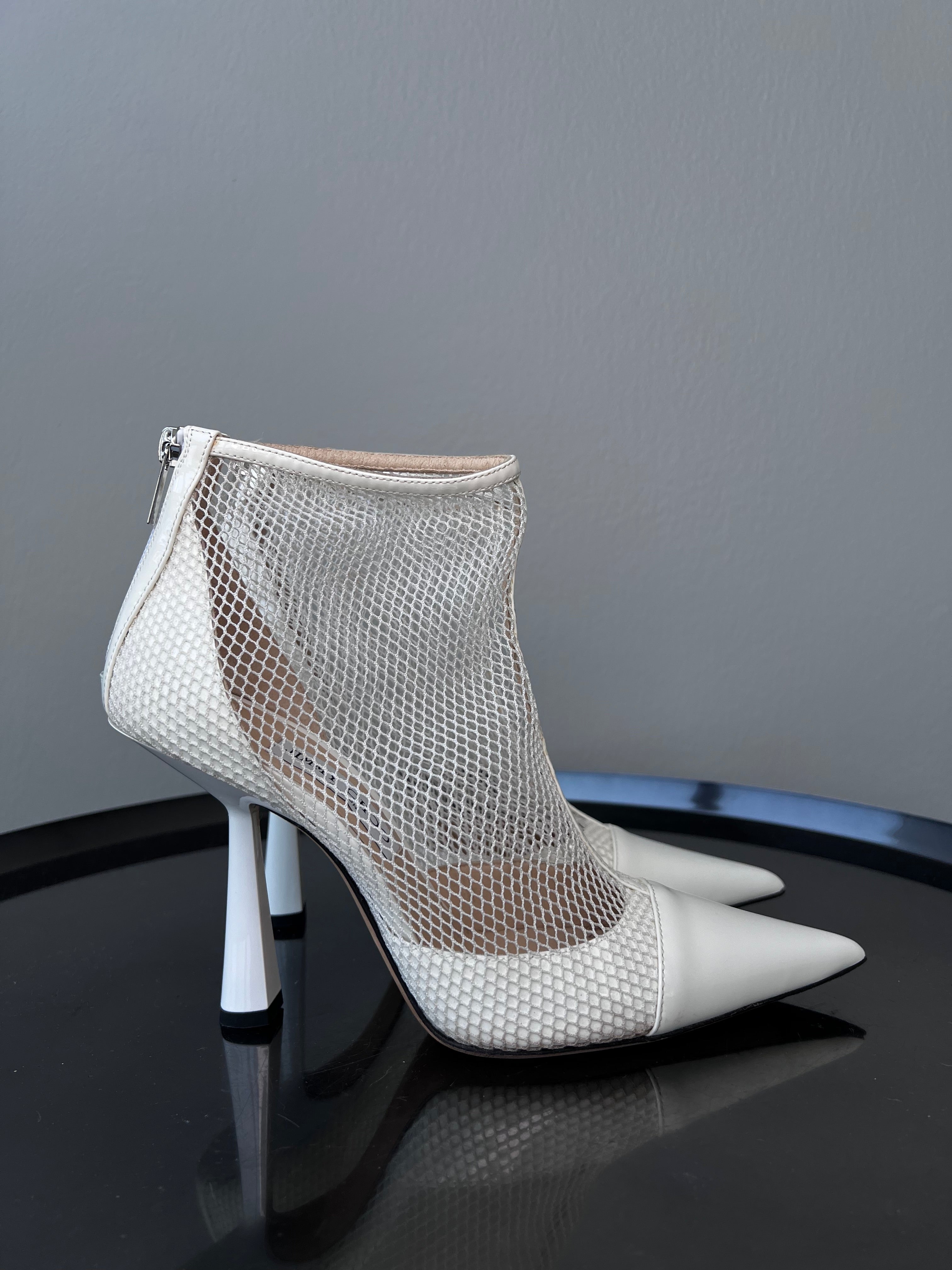 White patent-leather and mesh ankle boots - JIMMY CHOO