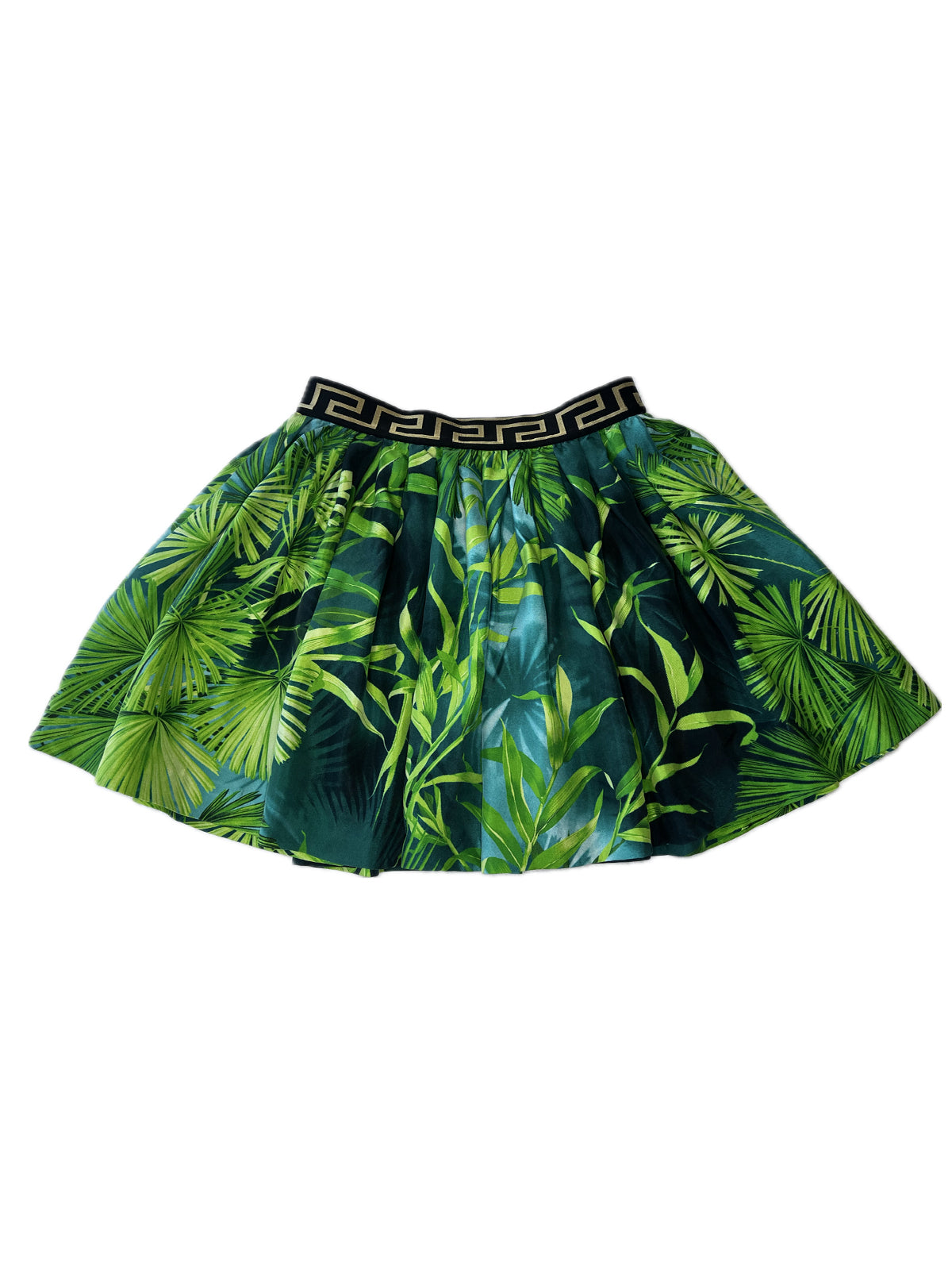 Green floral with logo waistband cute kid's skirt - VERSACE