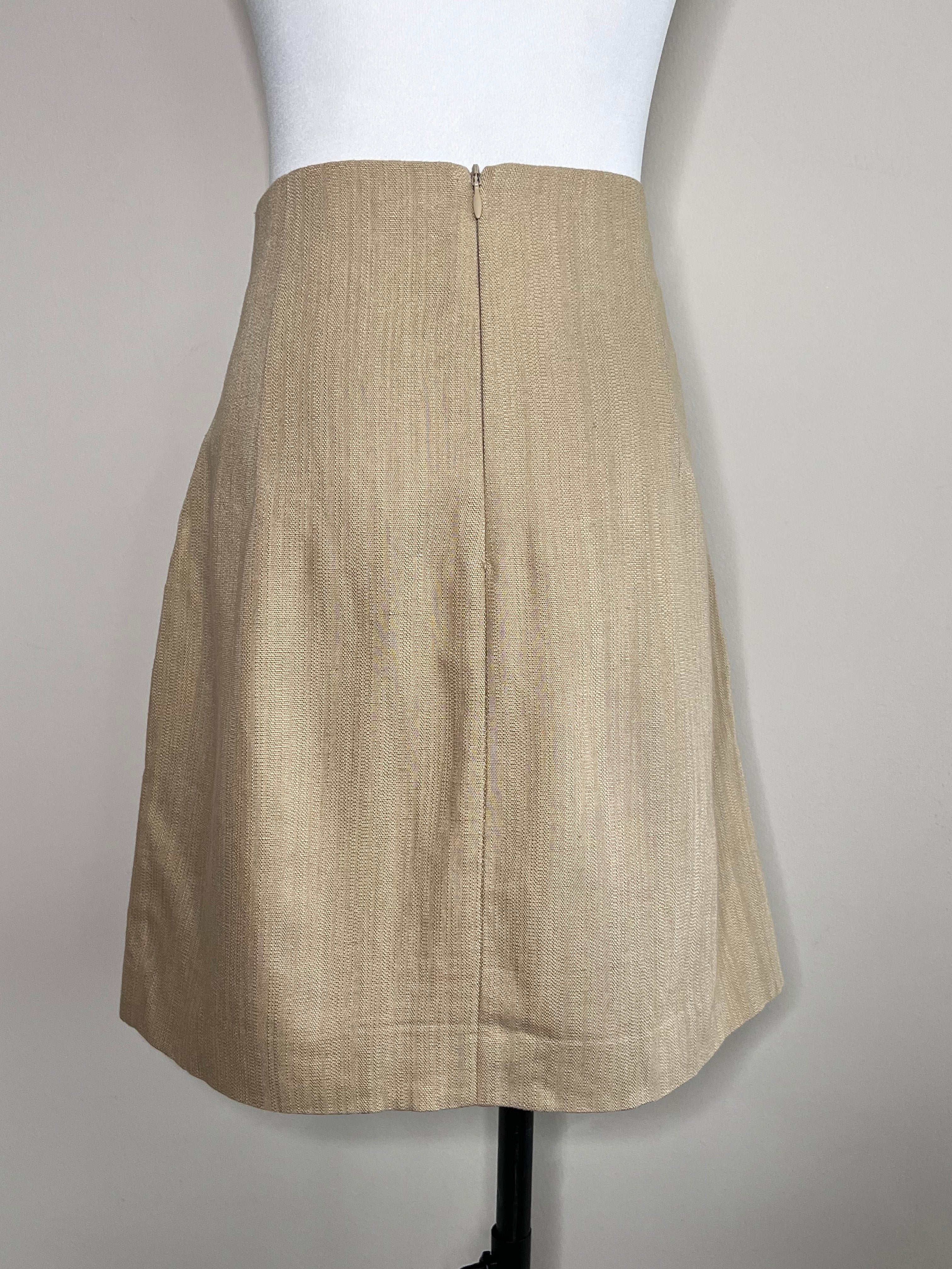 Nude Pleated Skirt with Gold bottons - SANDRO