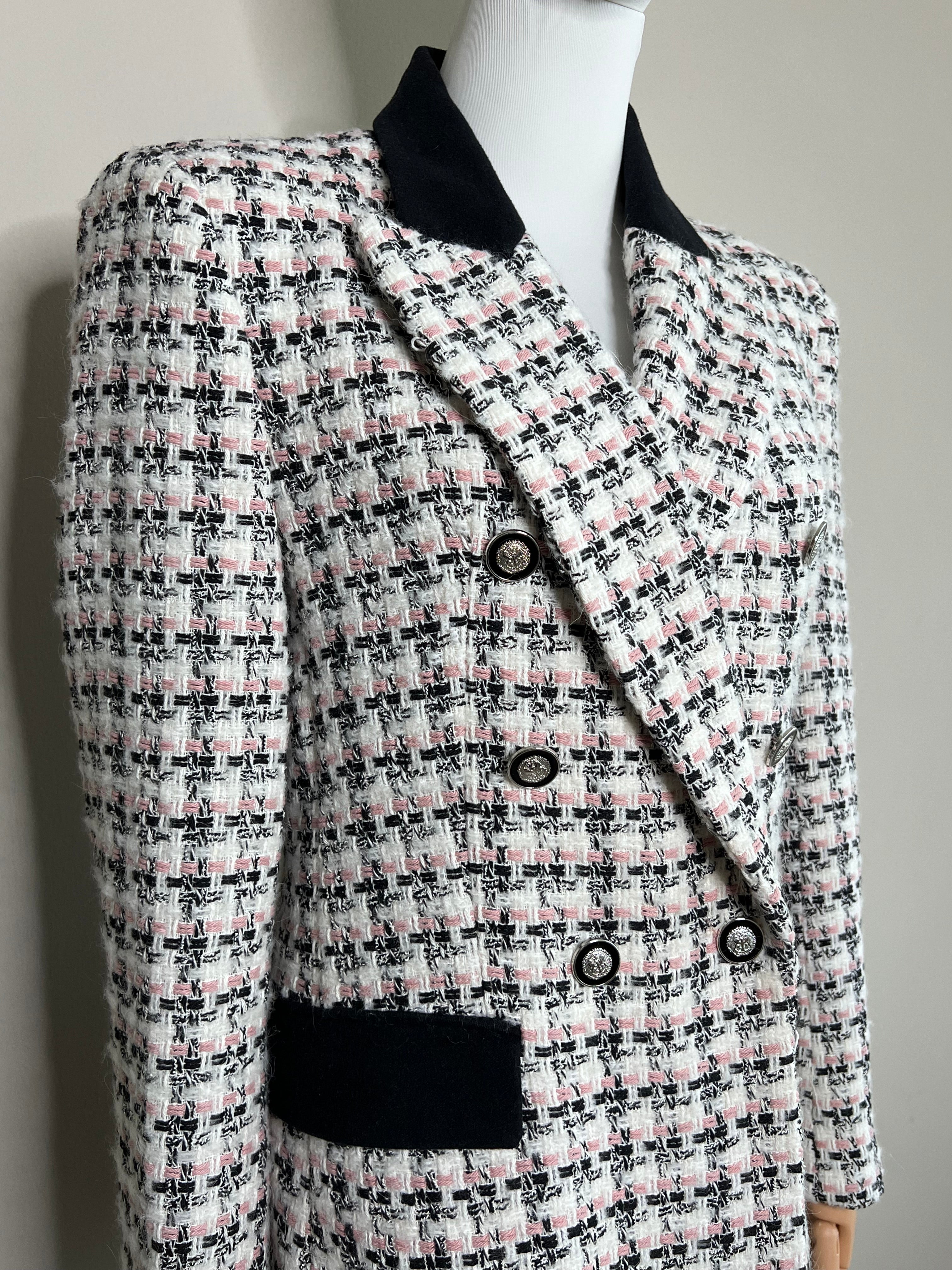 Black & Pink Timeless Tweed Blazer - ZARA