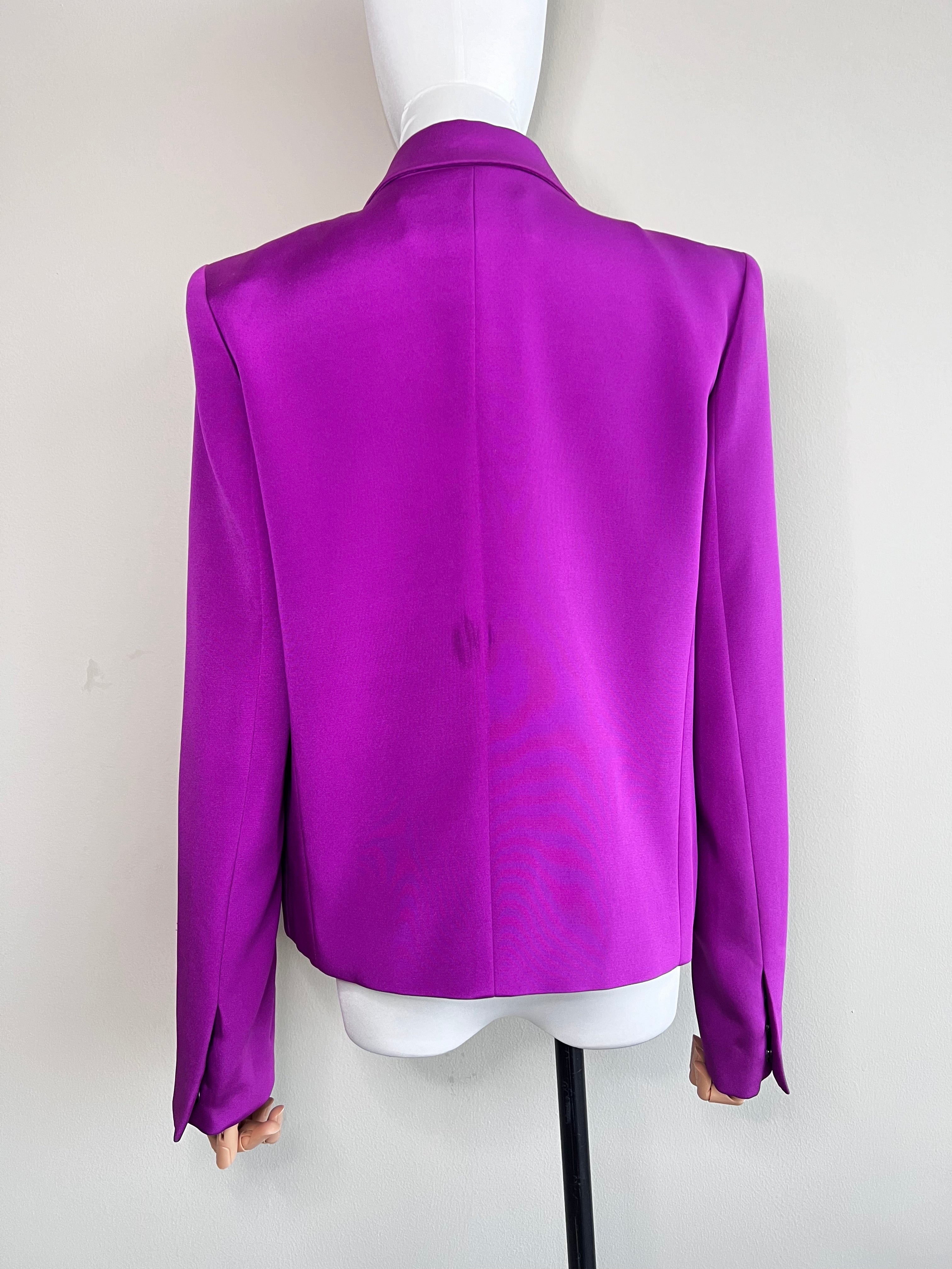 Purple with checkered colar blazer - HANIIY