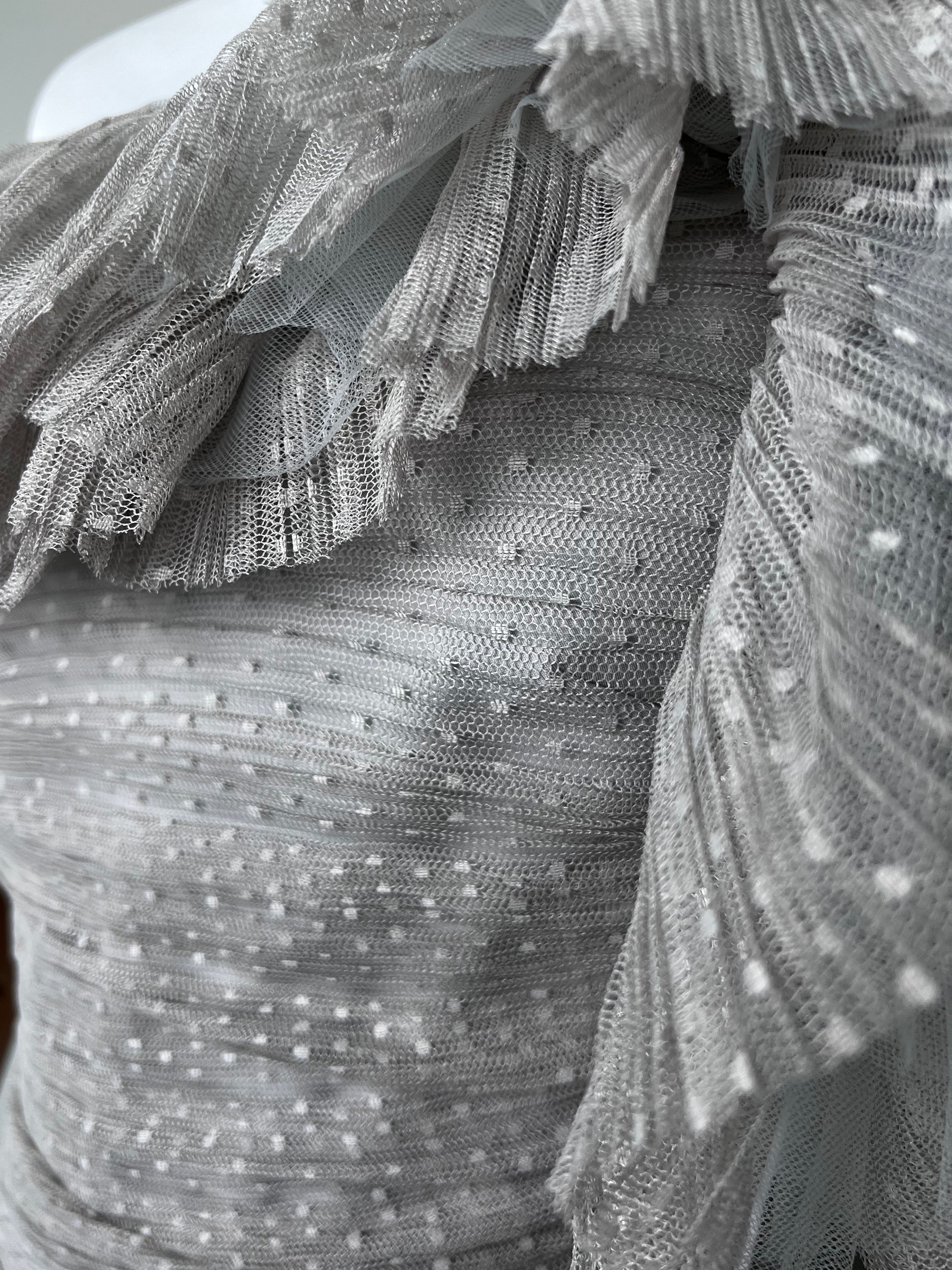 Grey one shoulder ruffled dress - Elisabetta Franchi
