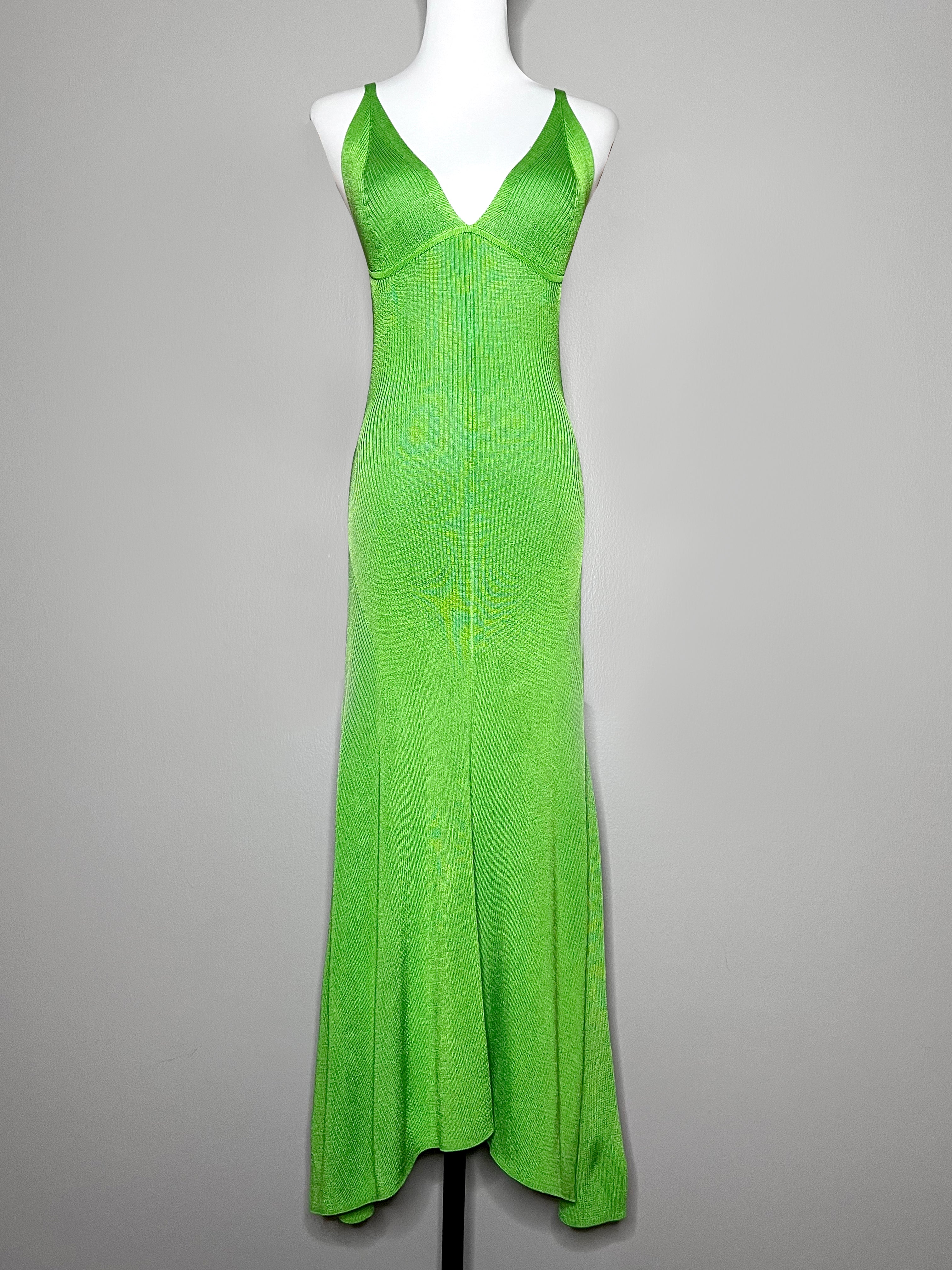 BRAND NEW !! Green spaghetti strap long knitted dress - Tommy Hilfiger