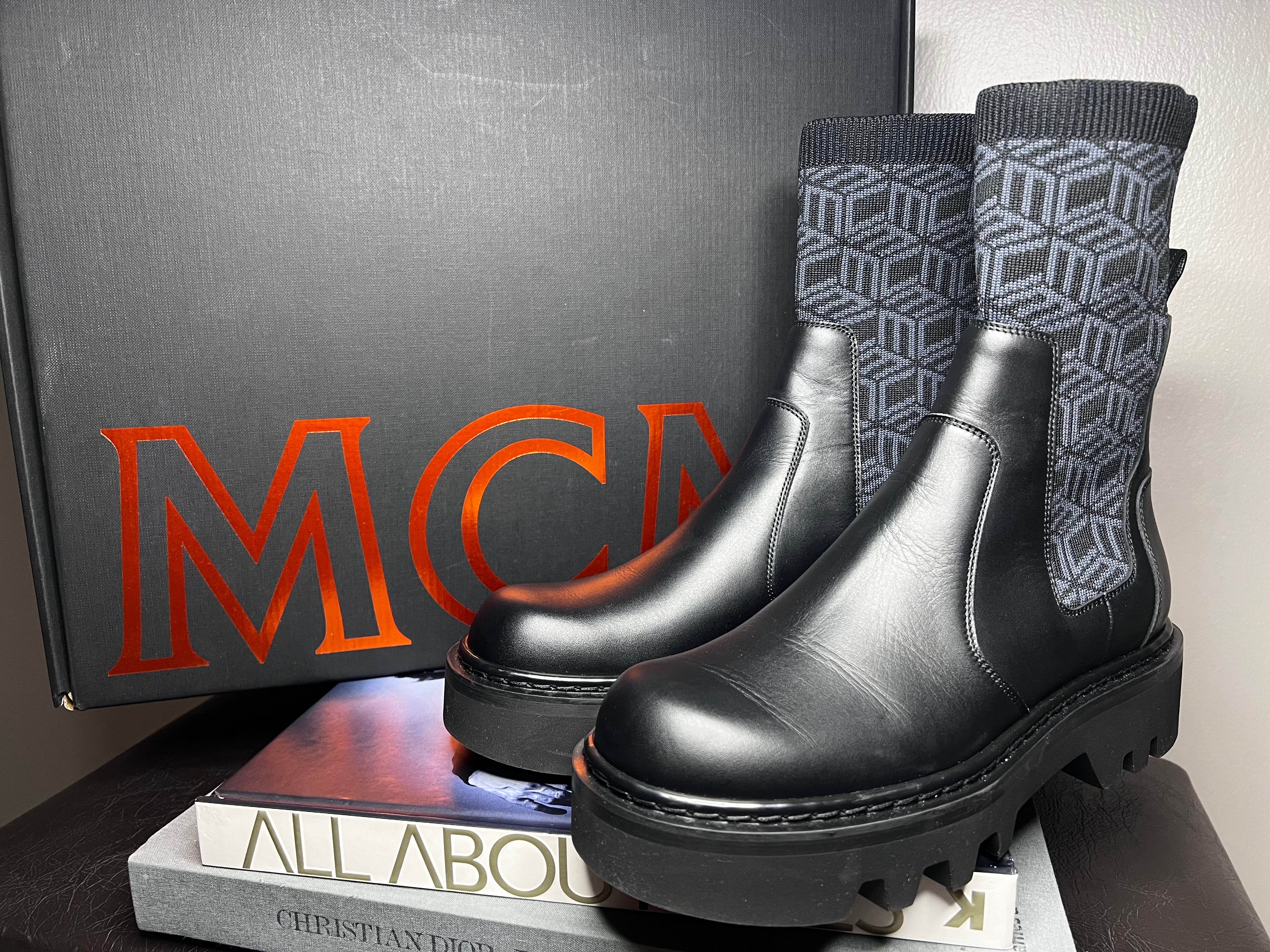 BRAND NEW! Black Knitted Ankle Boots - MCM