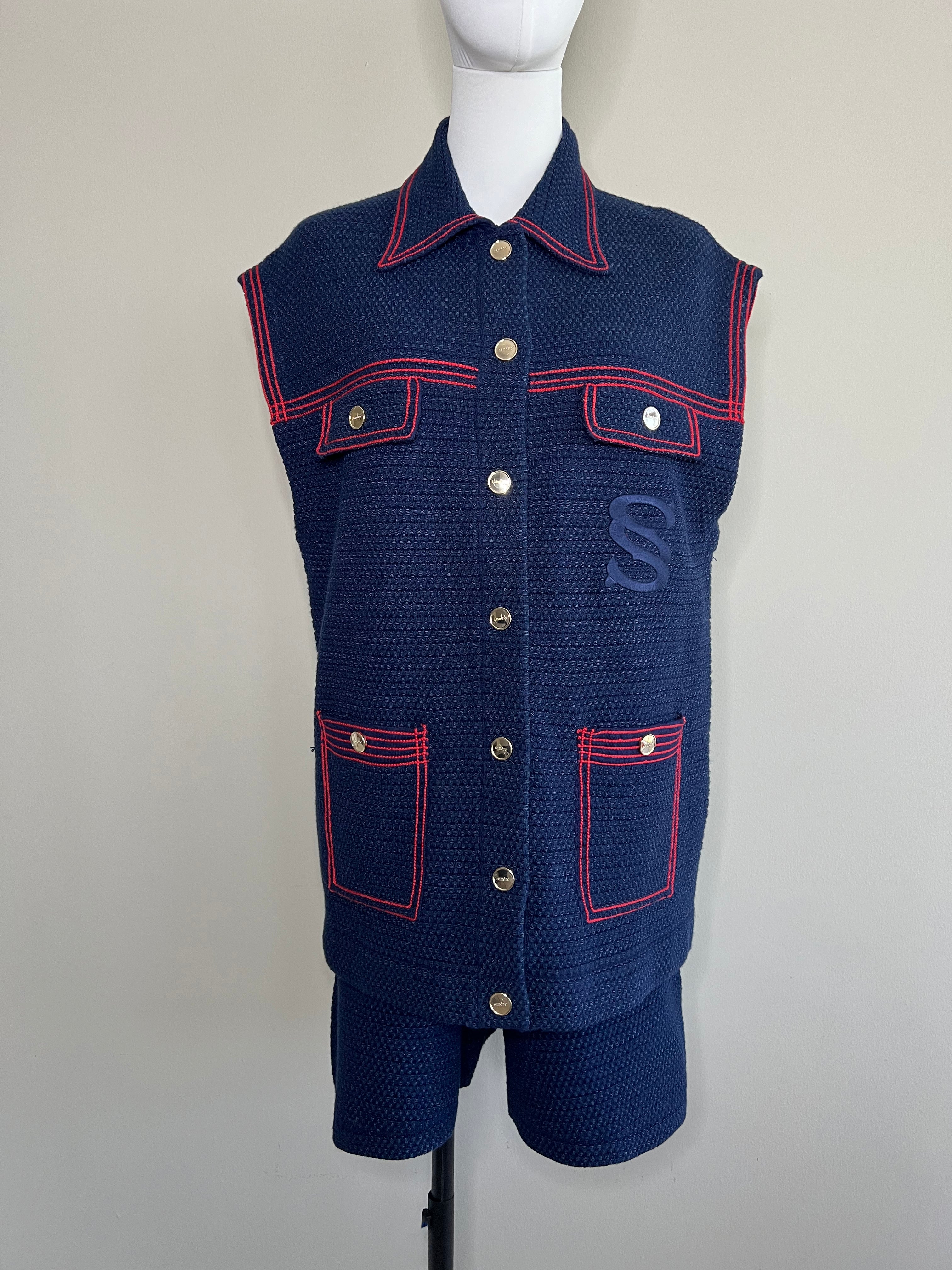 A Set of Navy Blue Knitwear Clovis Jean - SANDRO