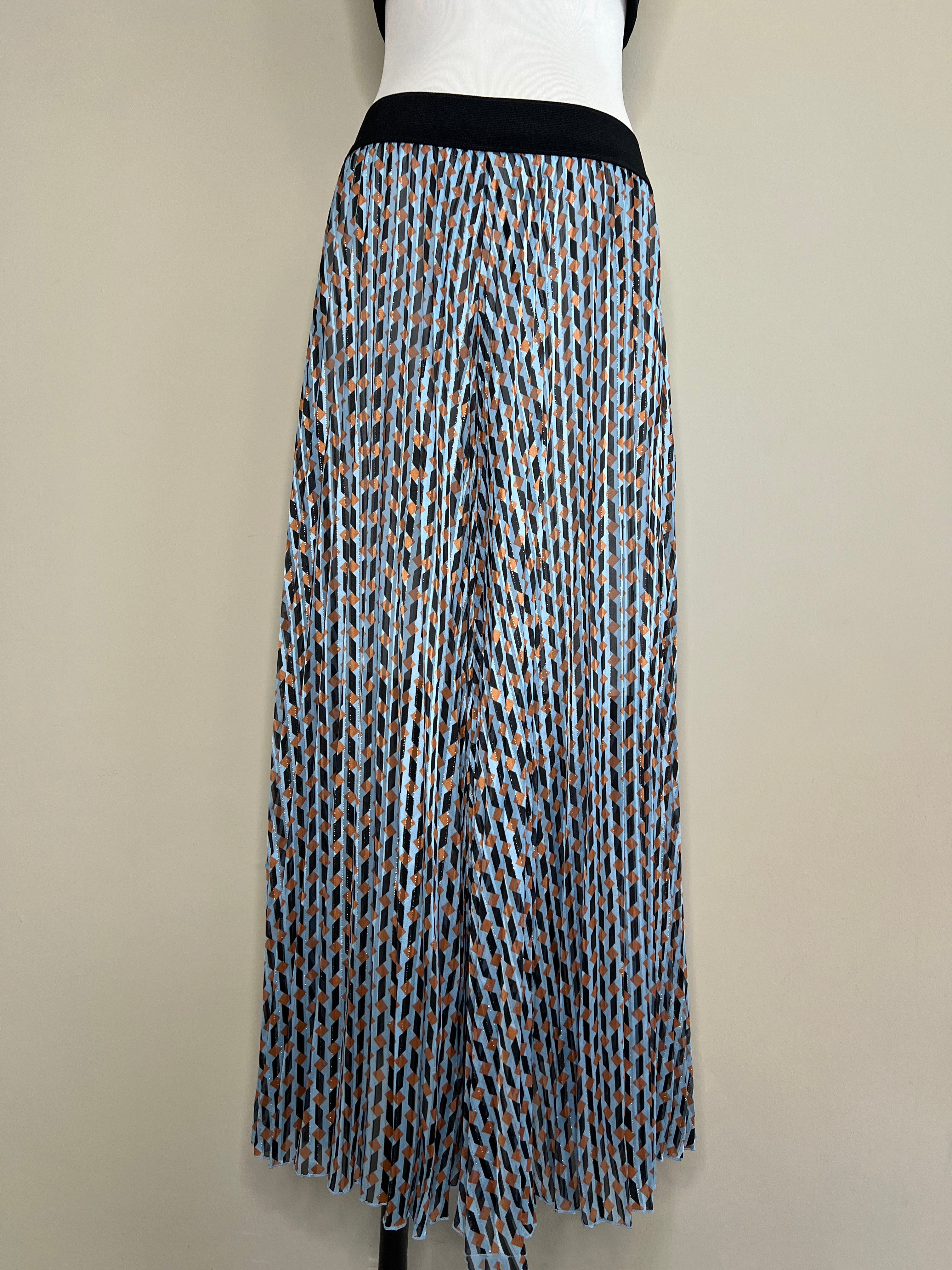 BRAND NEW!! Geometric Pleated Maxi skirt in Grey - MAJE