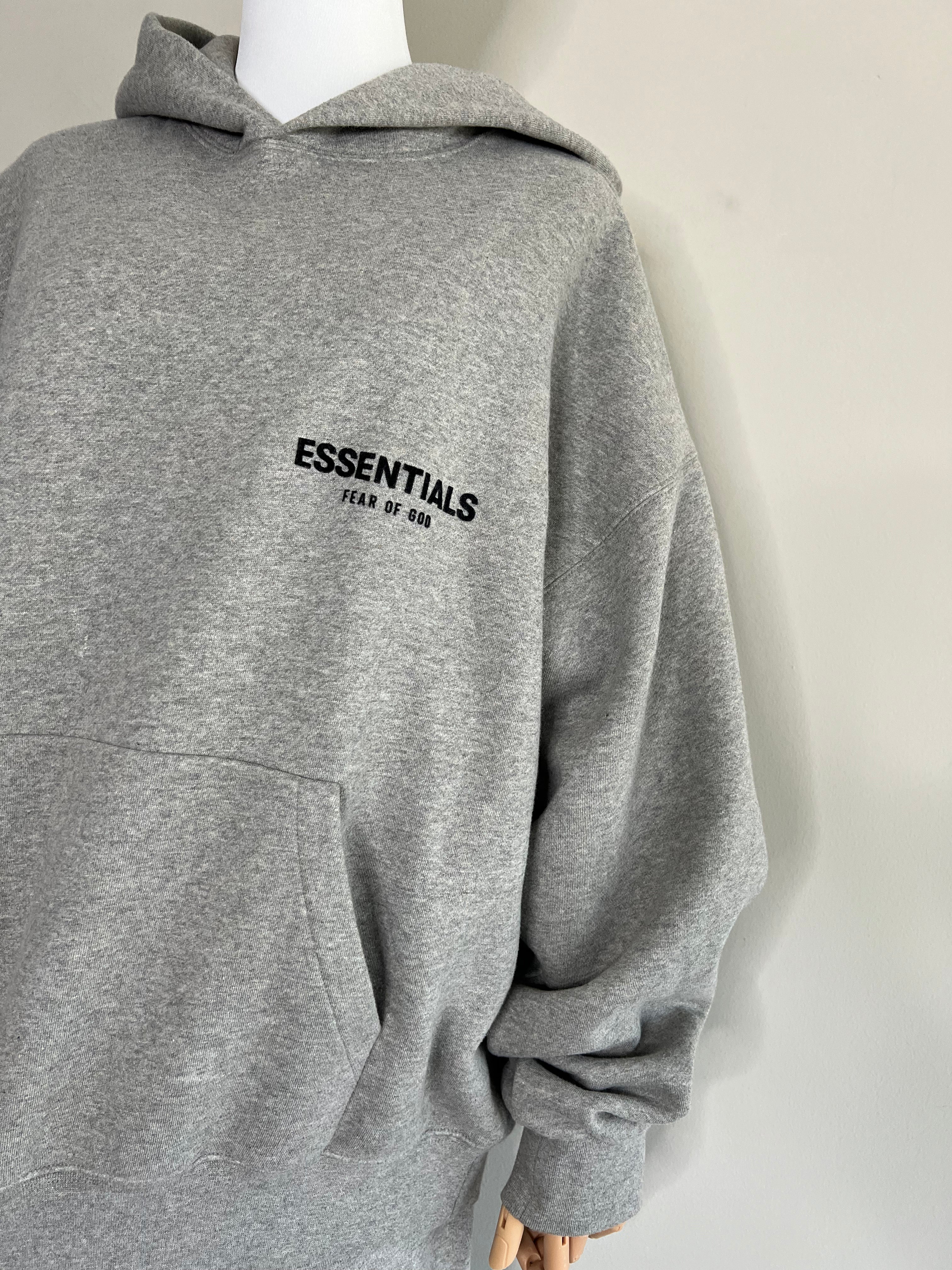 A Set of grey hoodie in fleece - FEAR OF GOD ESSENTIALS