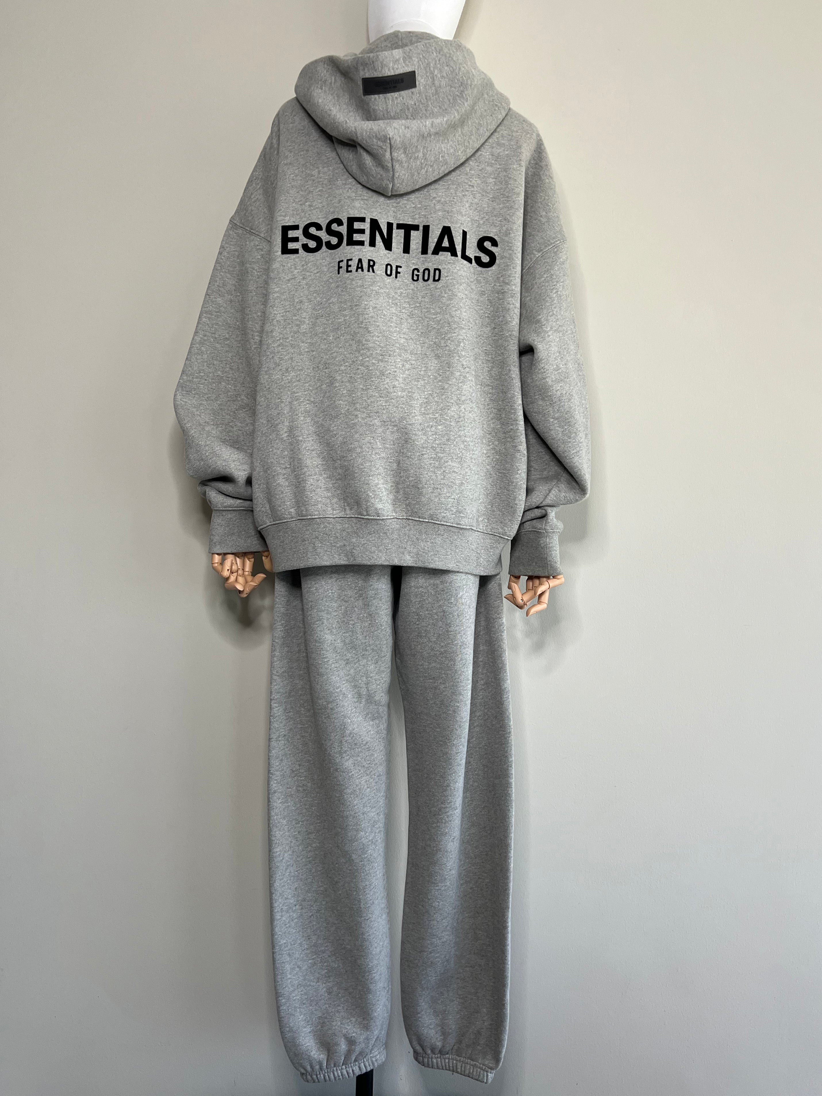 A Set of grey hoodie in fleece - FEAR OF GOD ESSENTIALS