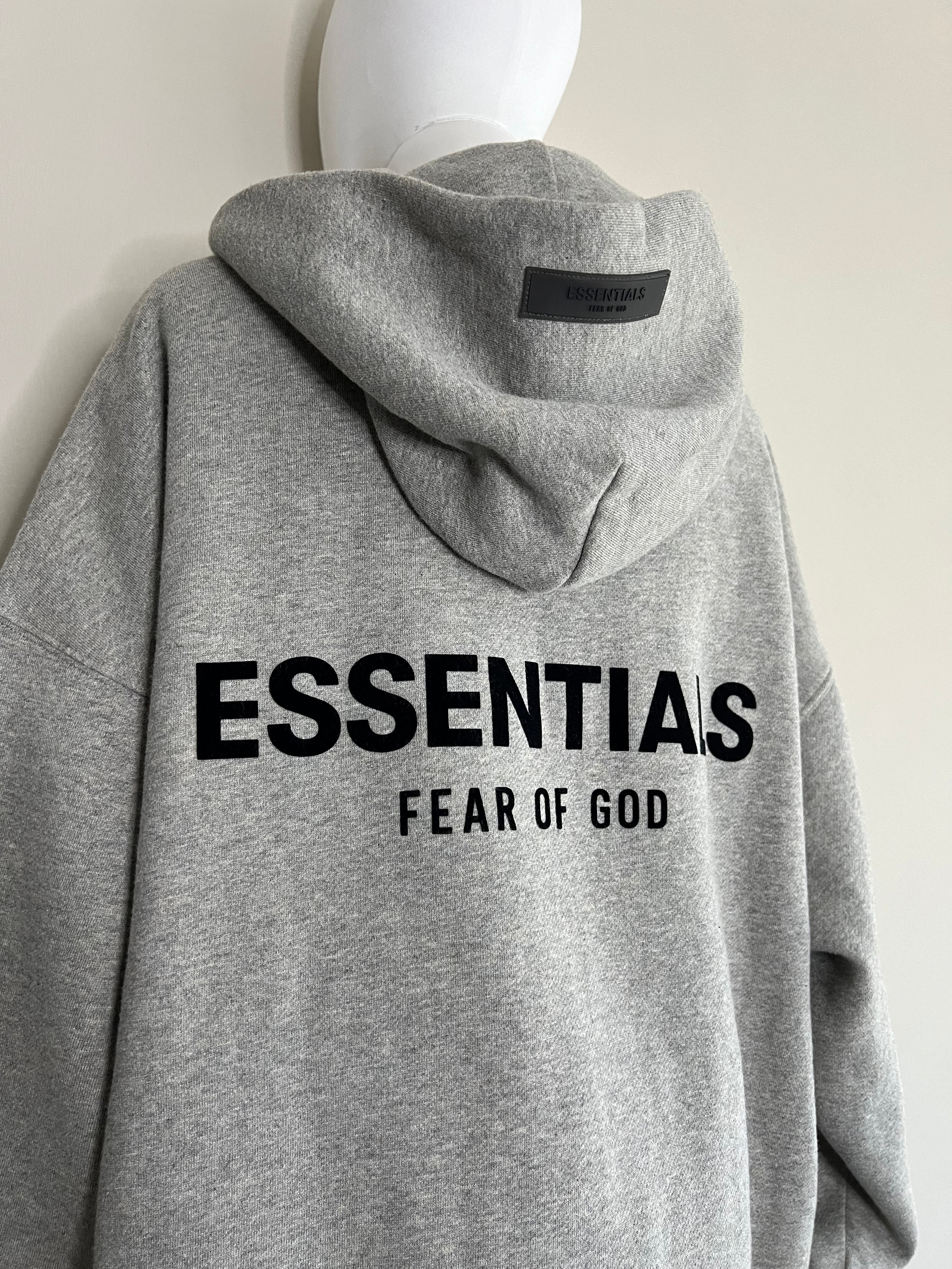 A Set of grey hoodie in fleece - FEAR OF GOD ESSENTIALS