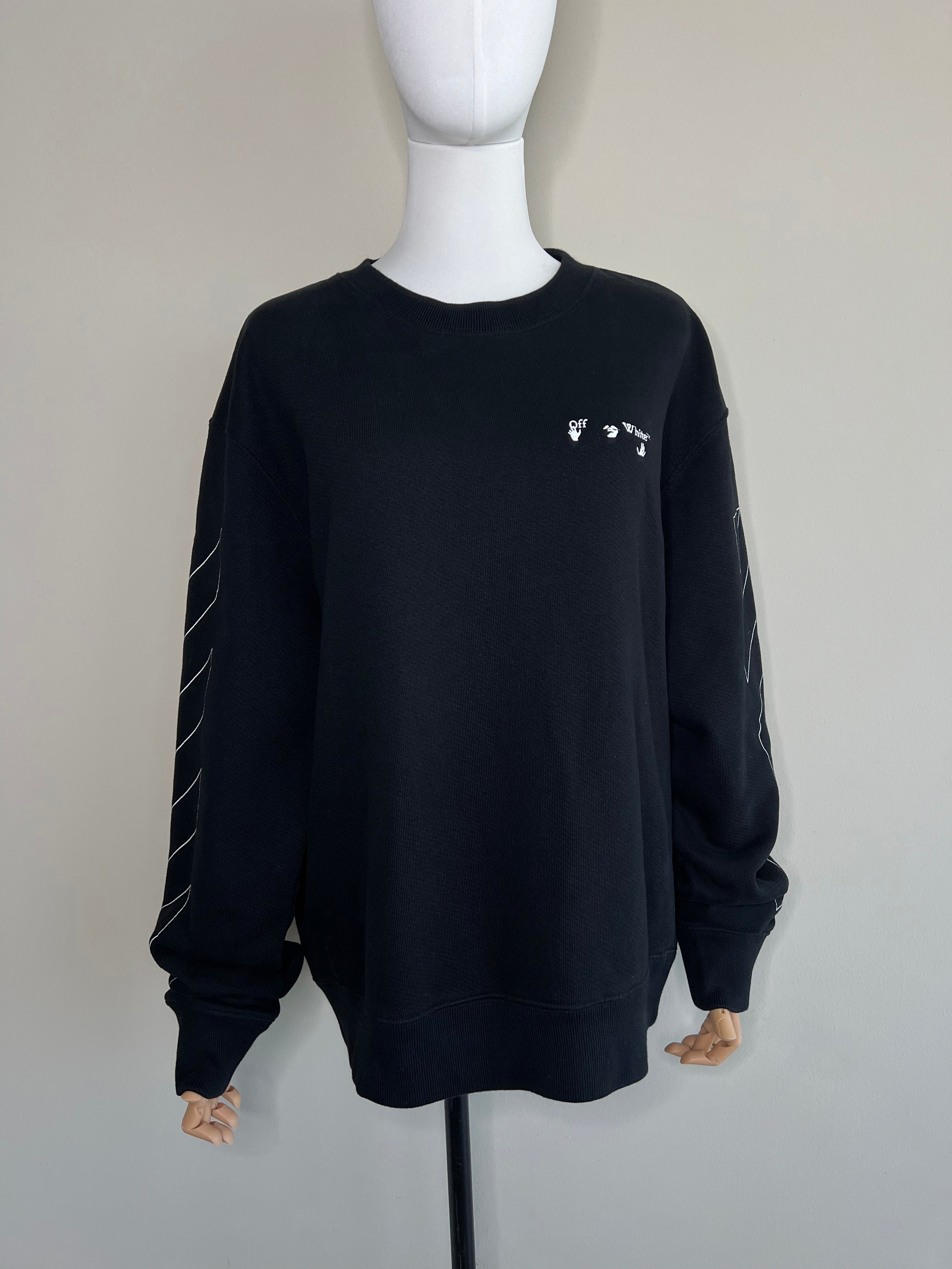 Black Virgil Abloh 3D diag lines sweatshirt - OFF-WHITE