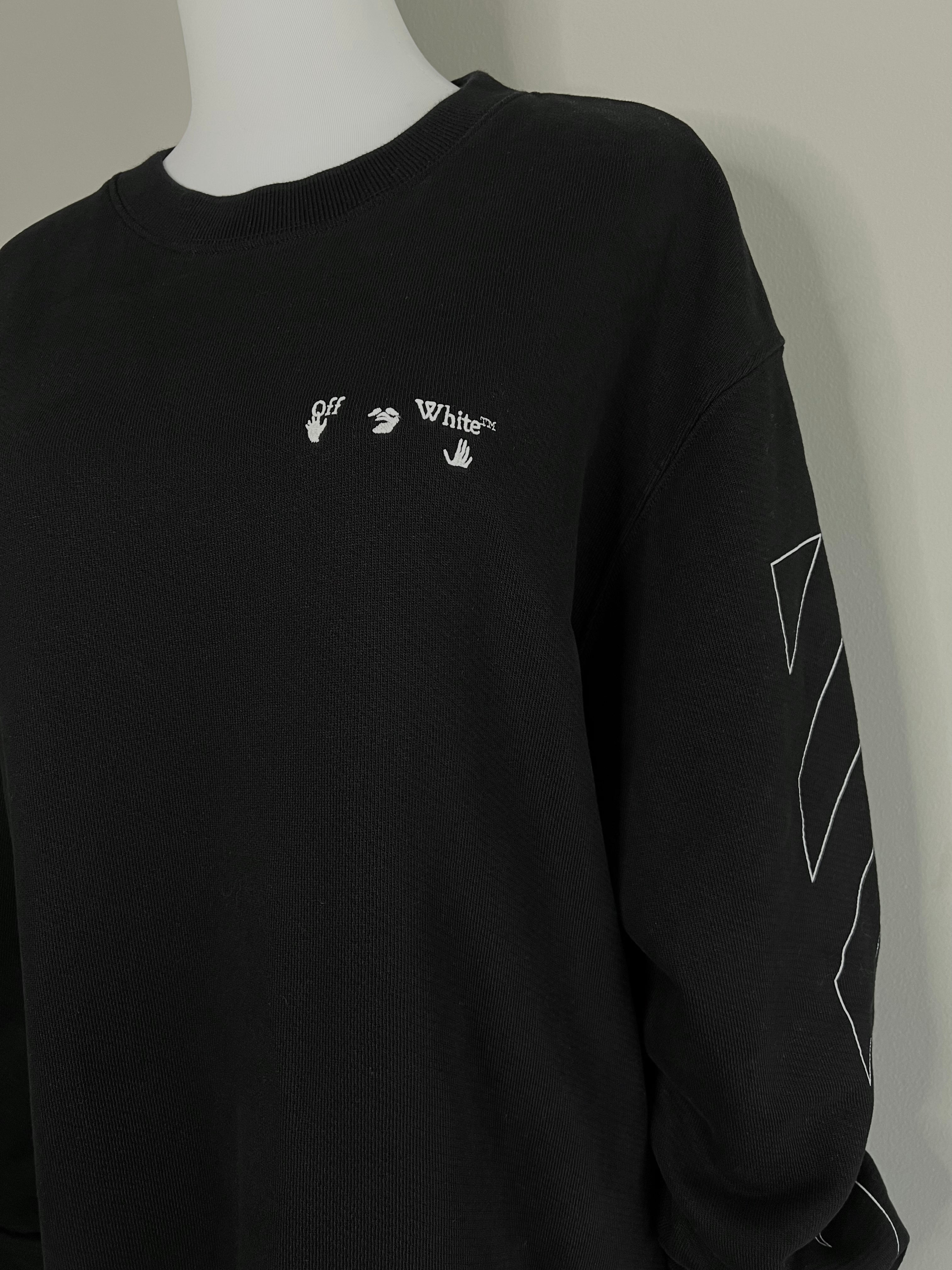 Black Virgil Abloh 3D diag lines sweatshirt - OFF-WHITE