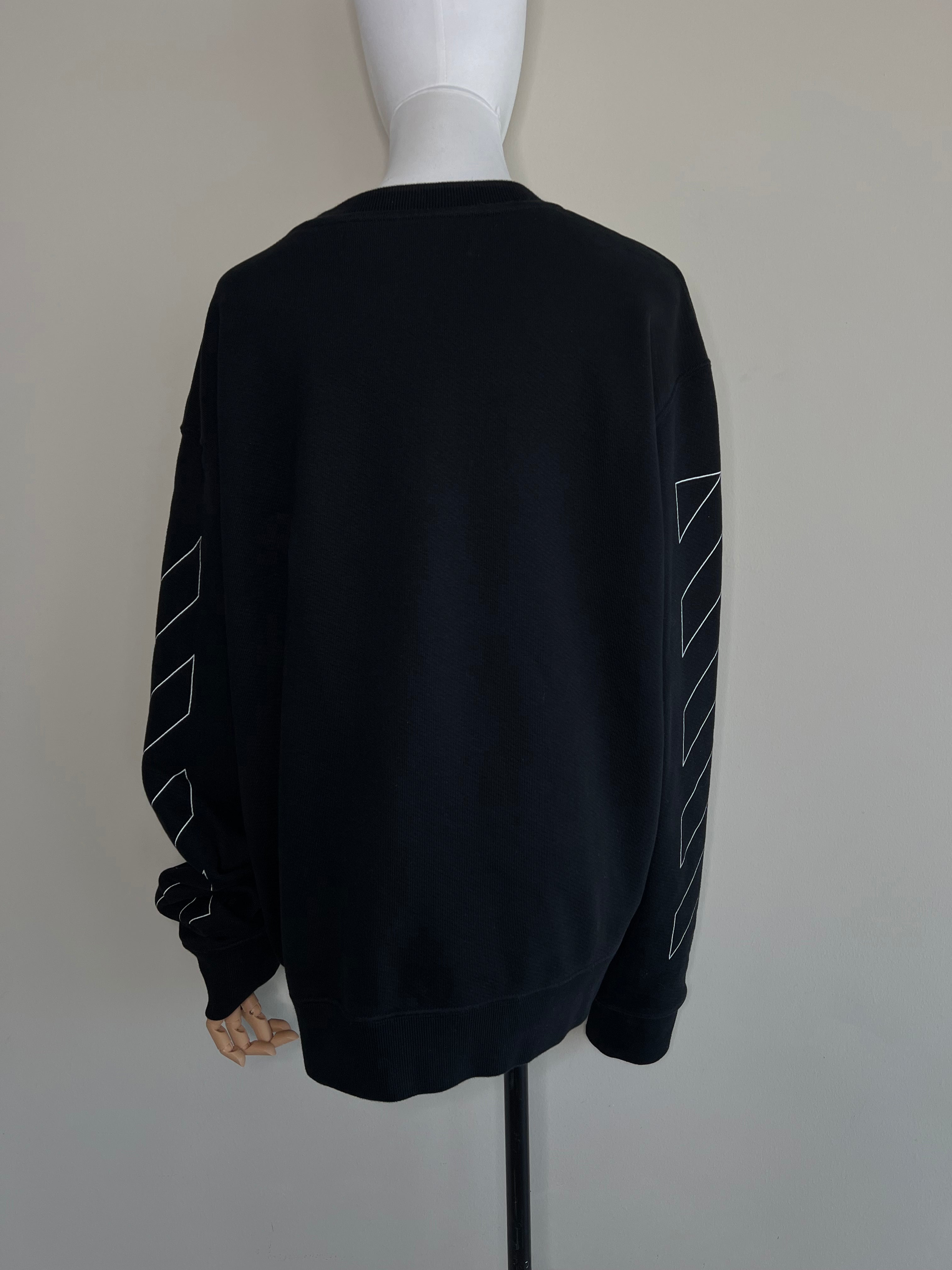 Black Virgil Abloh 3D diag lines sweatshirt - OFF-WHITE