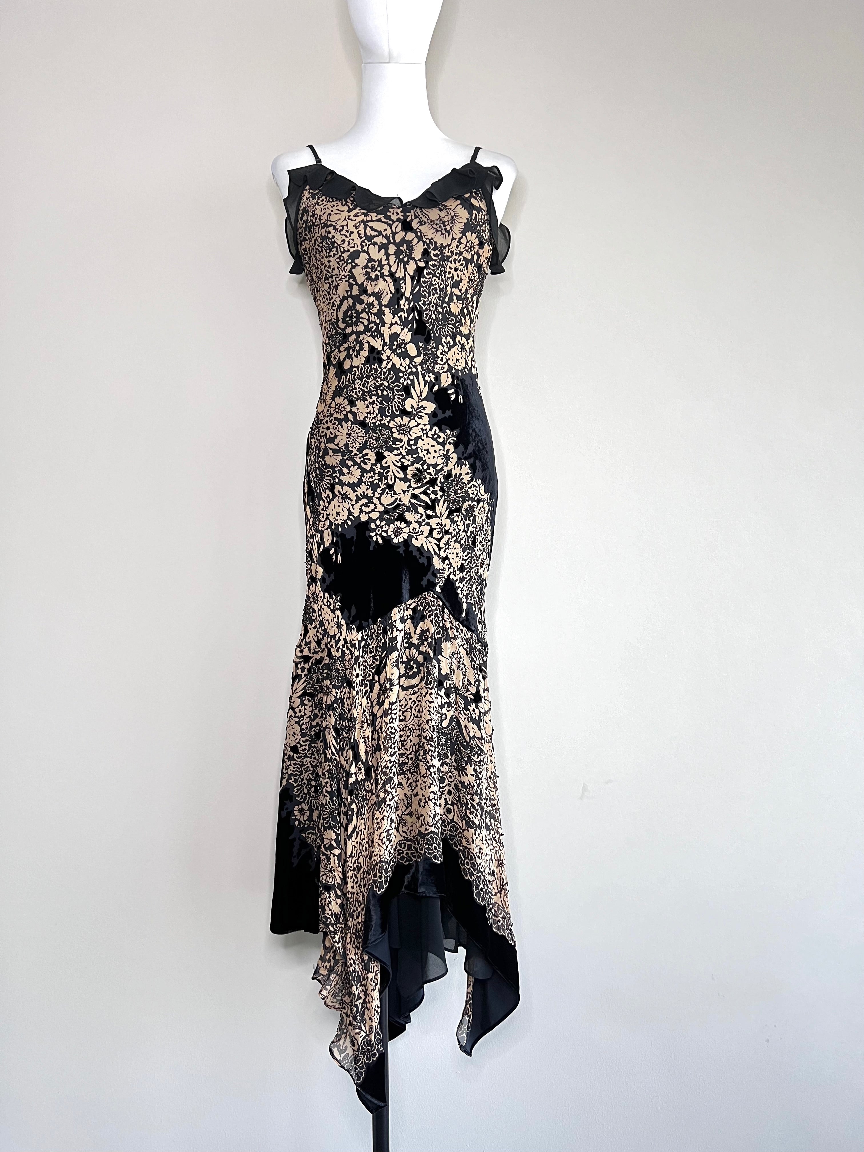 Black Velvet trim floral slip dress - POLO RALPH LAUREN