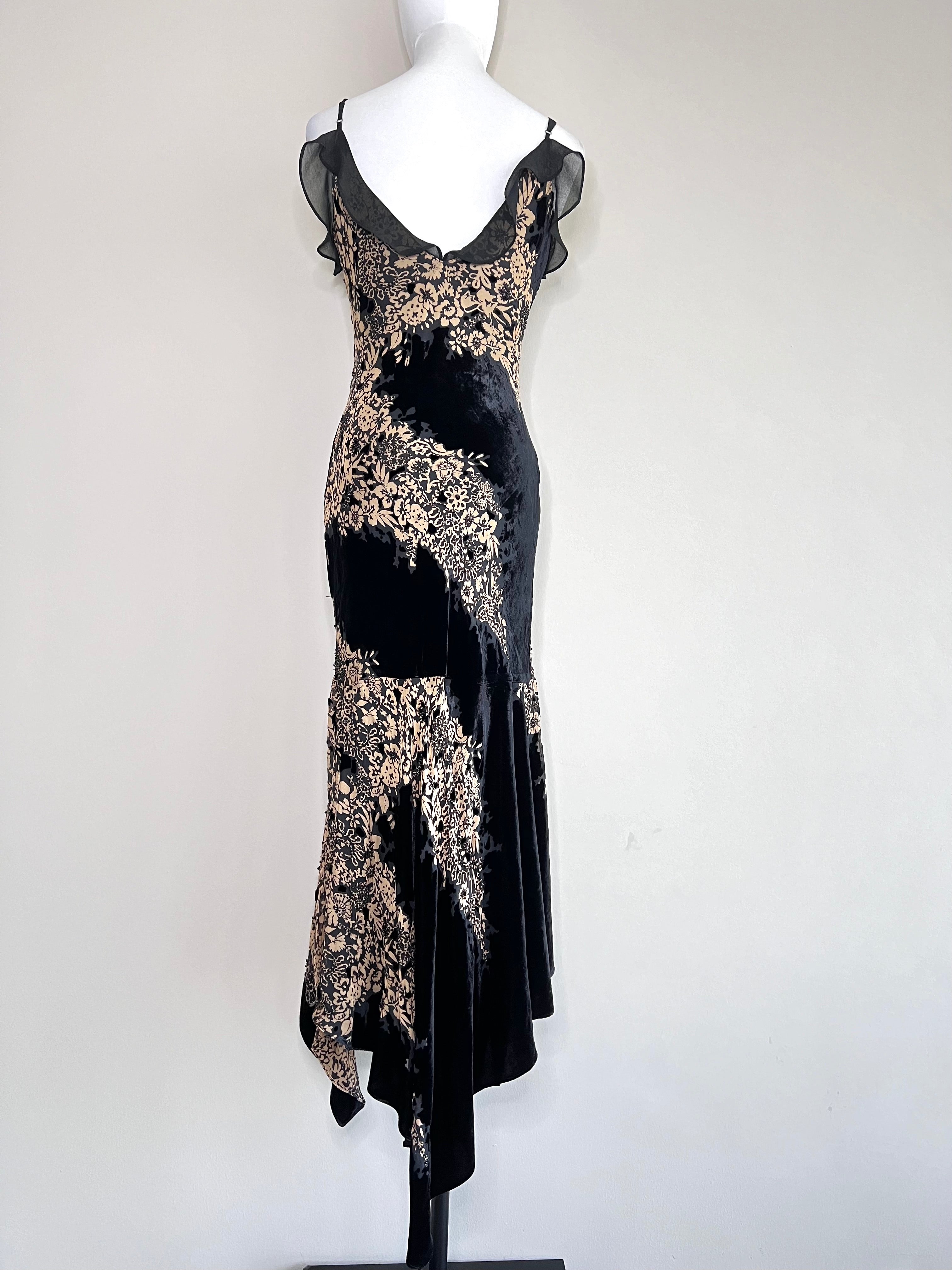Black Velvet trim floral slip dress - POLO RALPH LAUREN