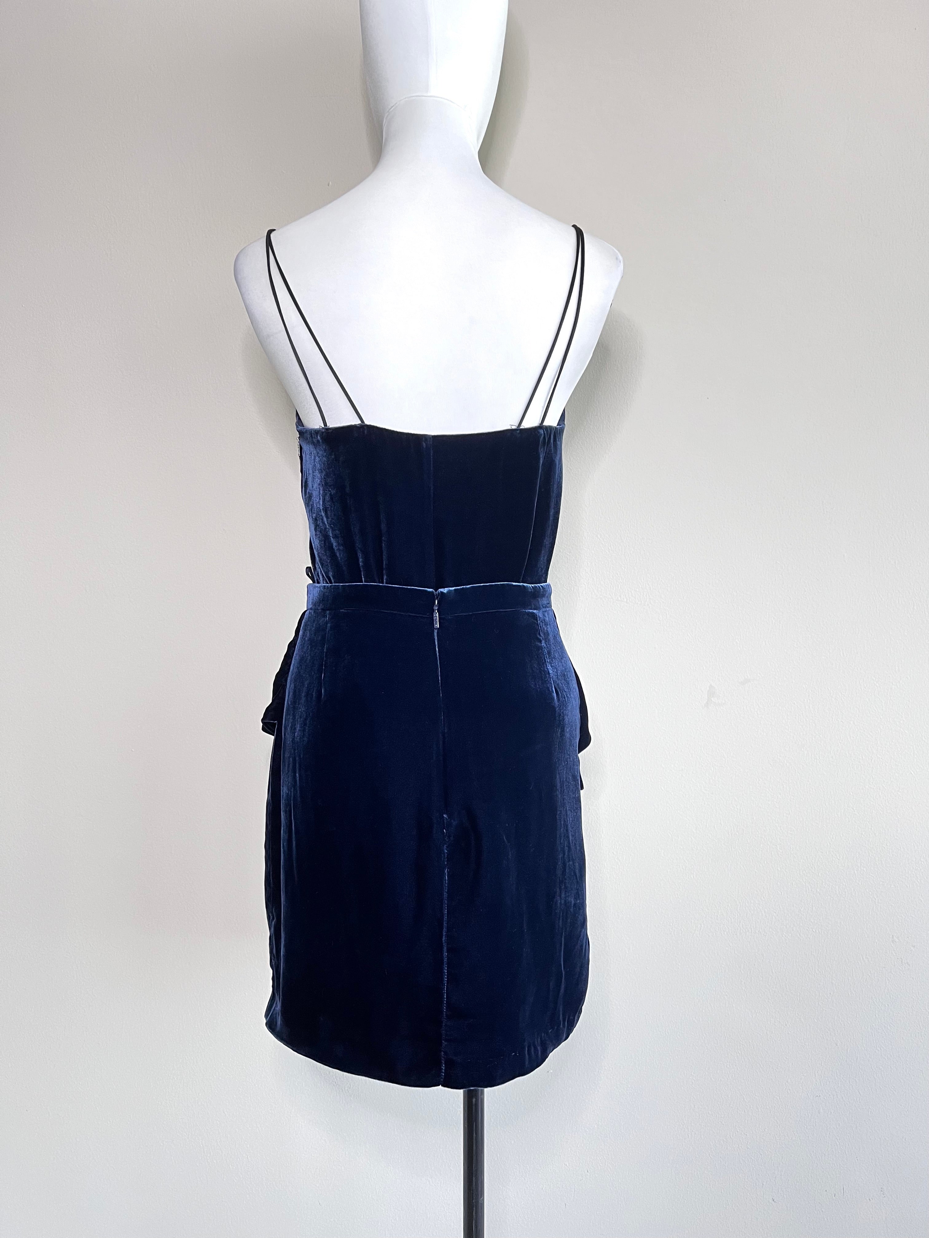 A set of Navy blue velvet skirt and sleeveless tops - PINKO