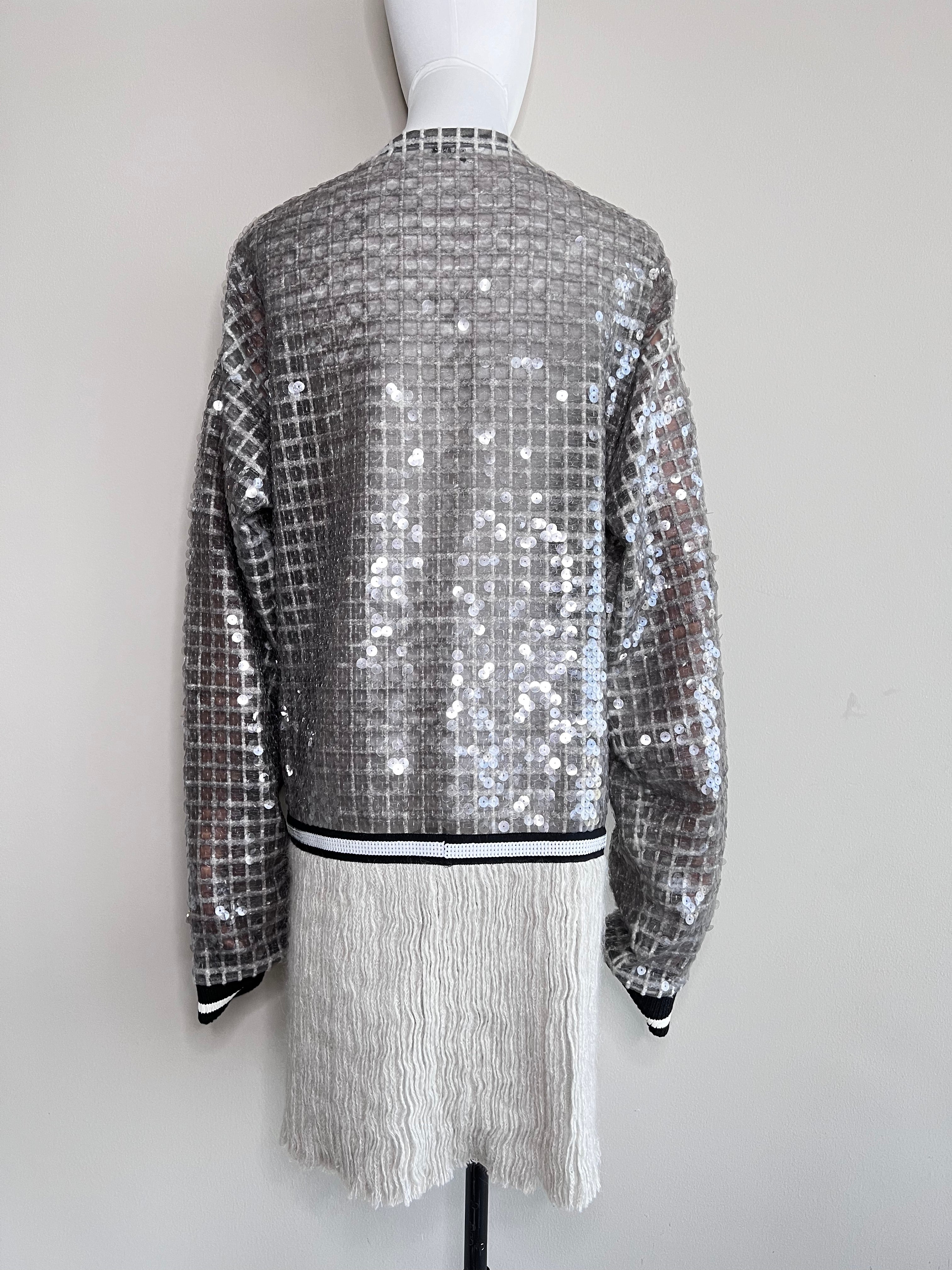 Grey embellished longsleeves Jacket - AVIU
