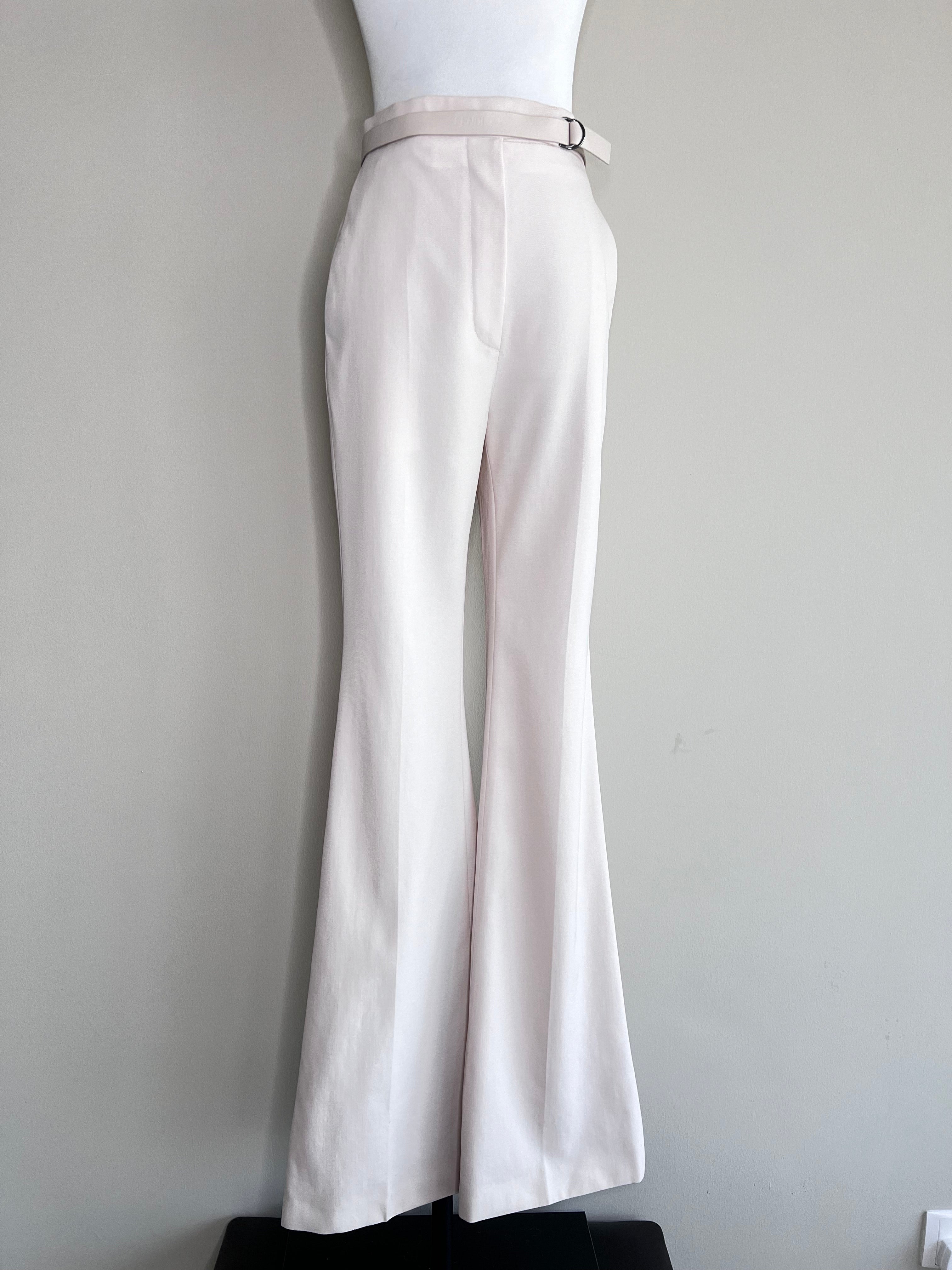 Light pink high waist pants - FENDI