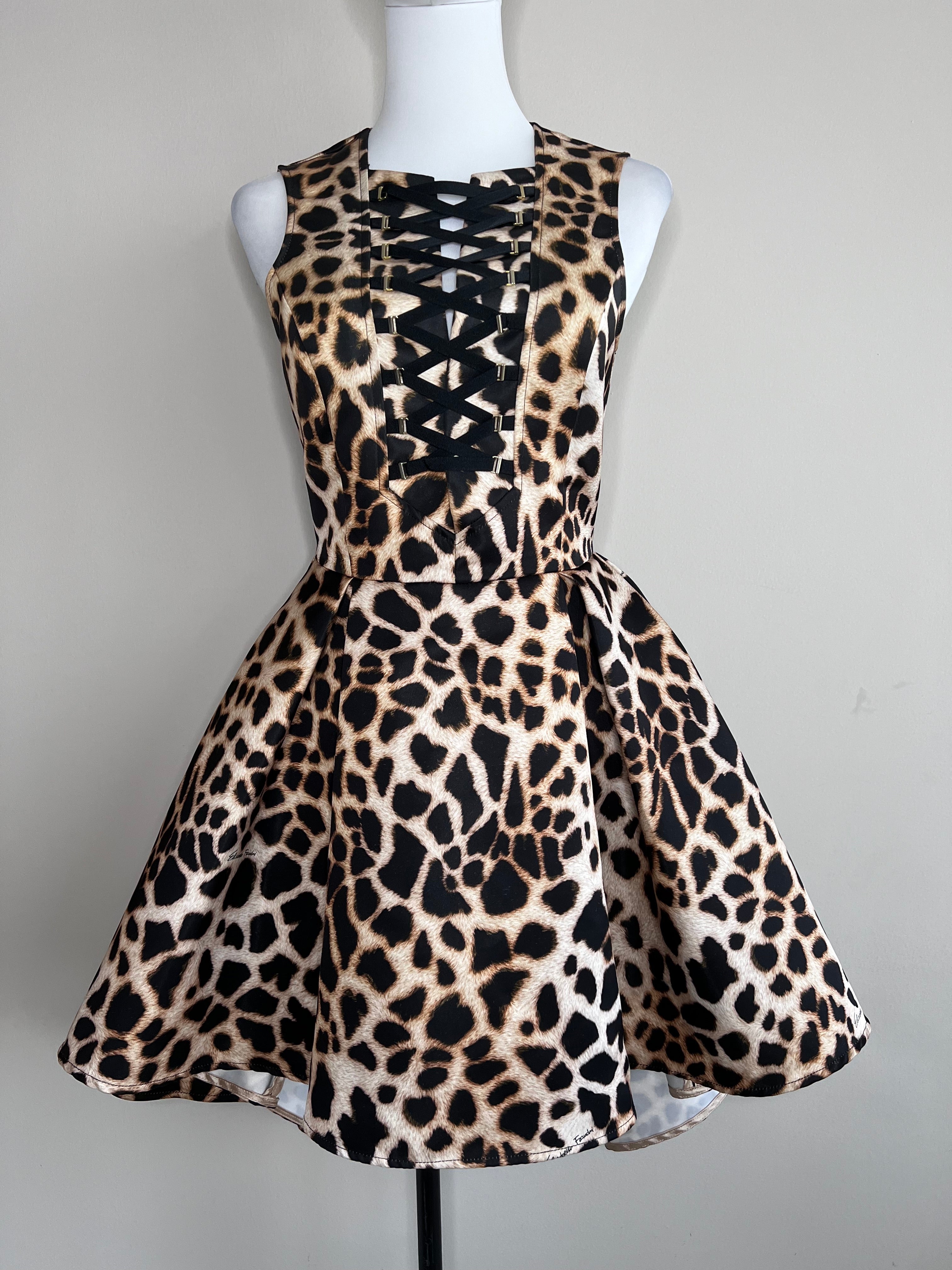 Mid length leopard print dress - ELISABETTA FRANCHI