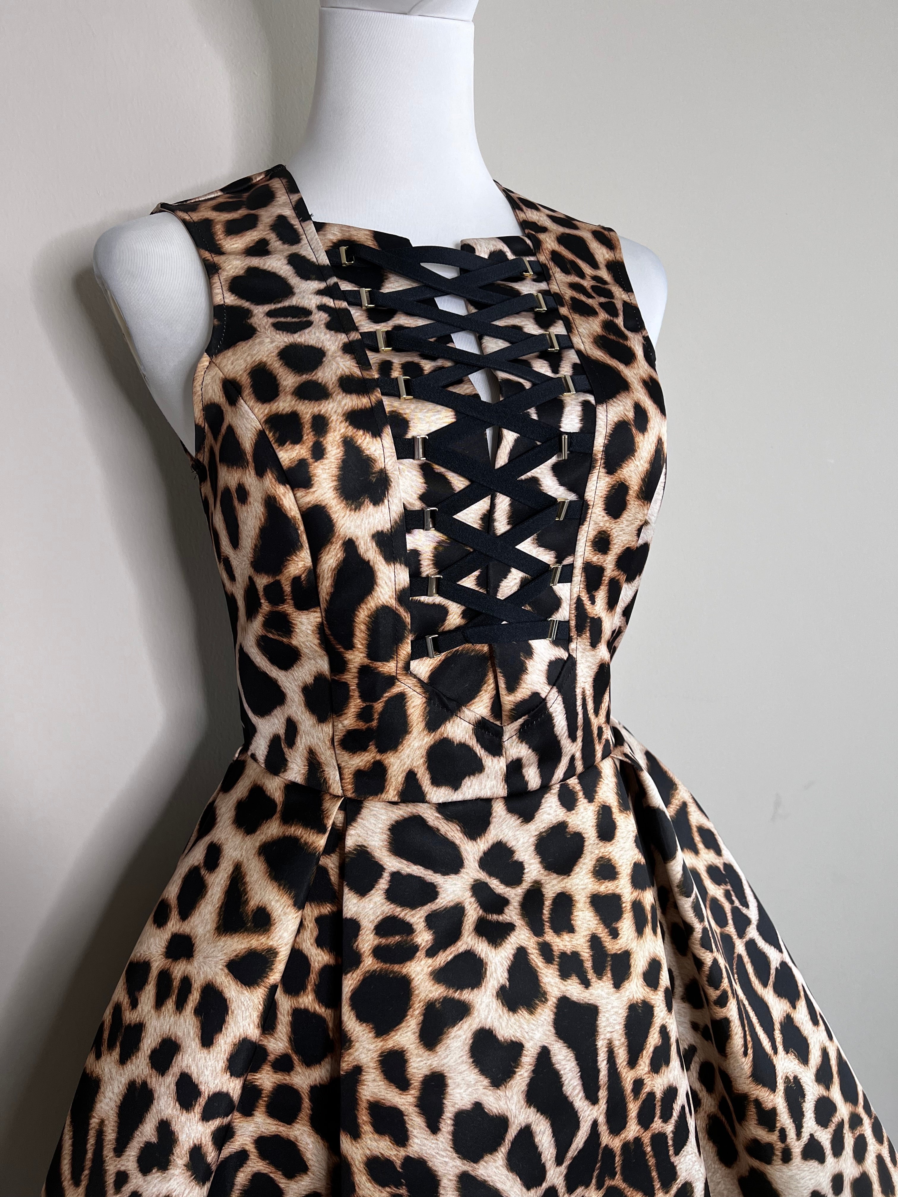 Mid length leopard print dress - ELISABETTA FRANCHI
