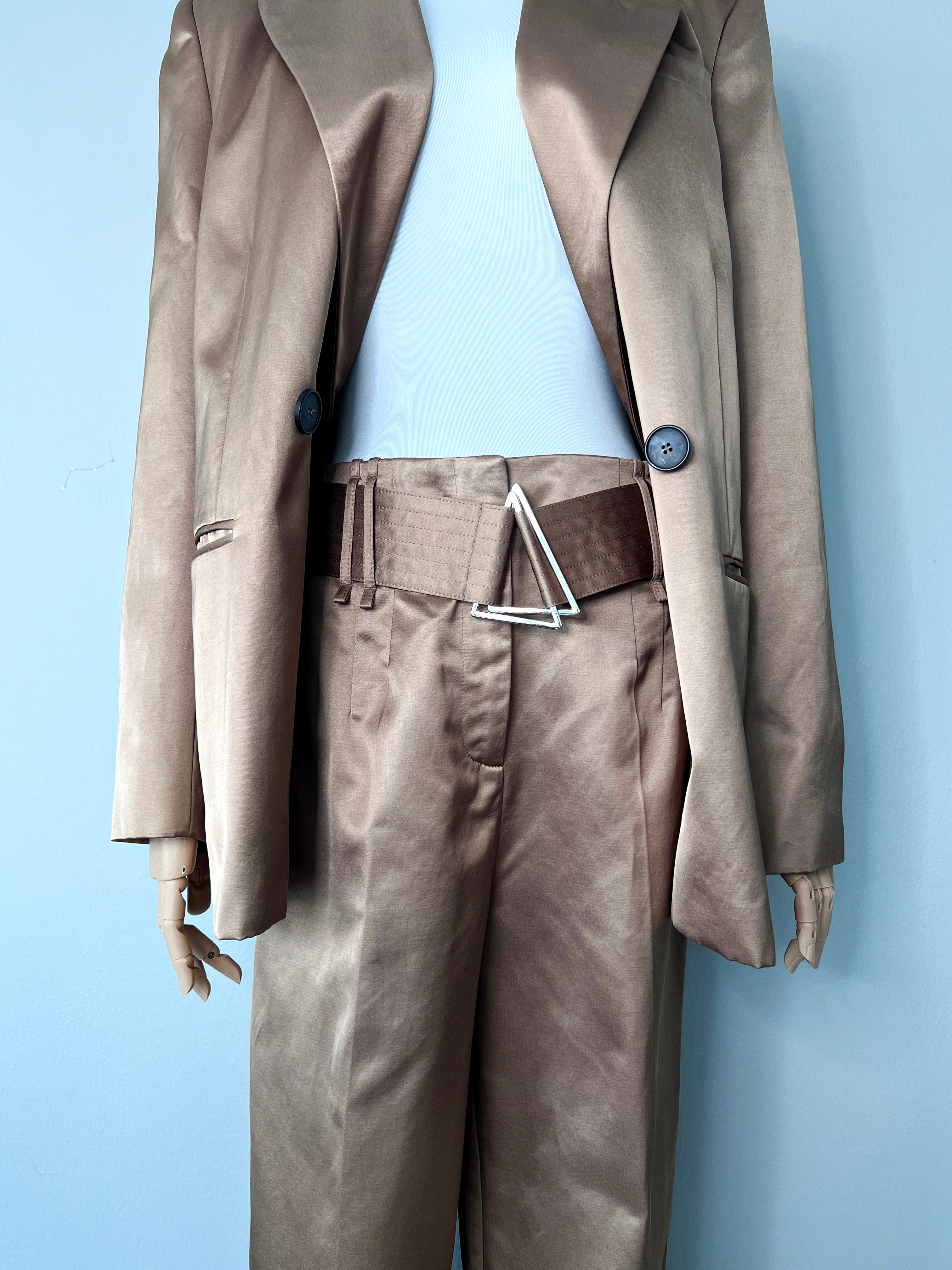 BRAND NEW!!Bronze satin Wide leg Trouser with over sized blazer Set - IRO