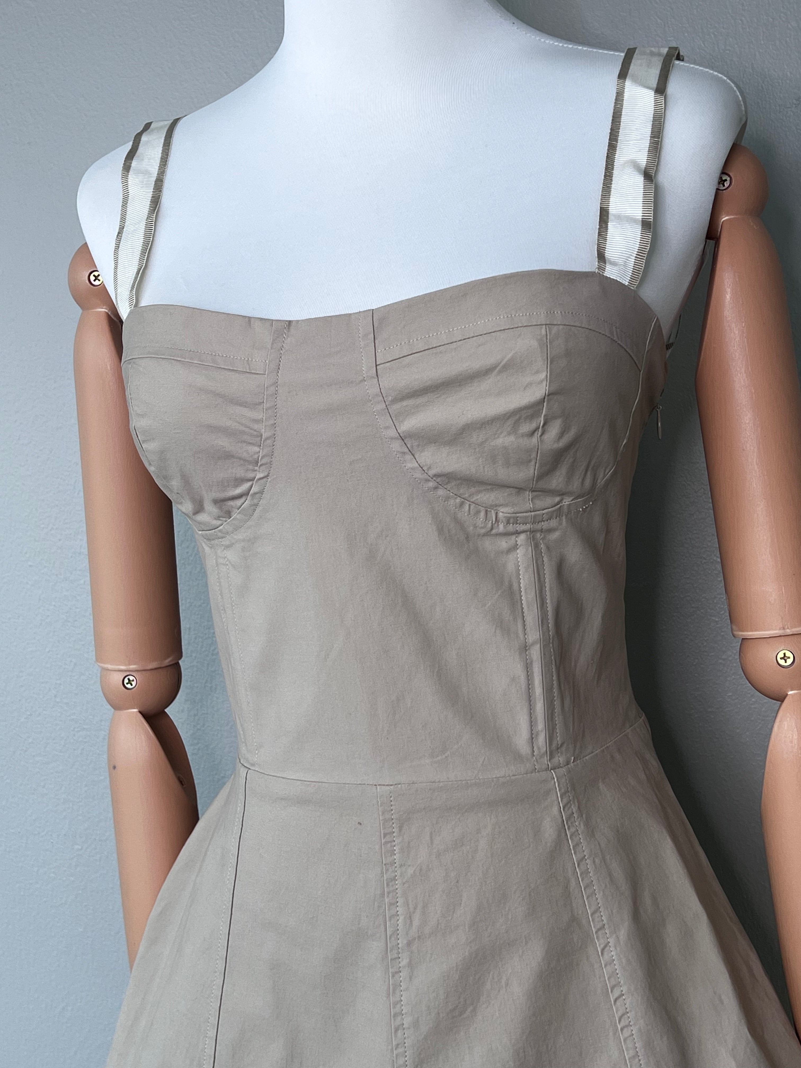 Beige corset A-line dress - JOIE