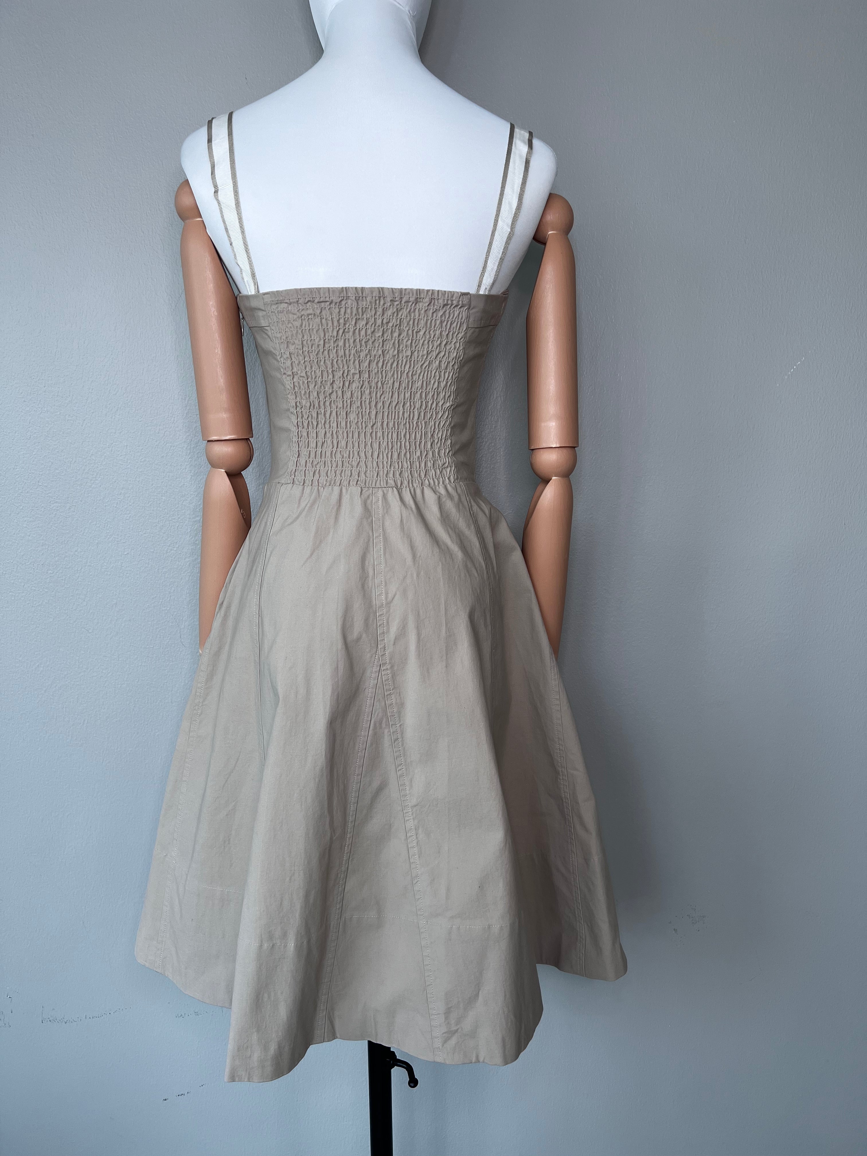 Beige corset A-line dress - JOIE