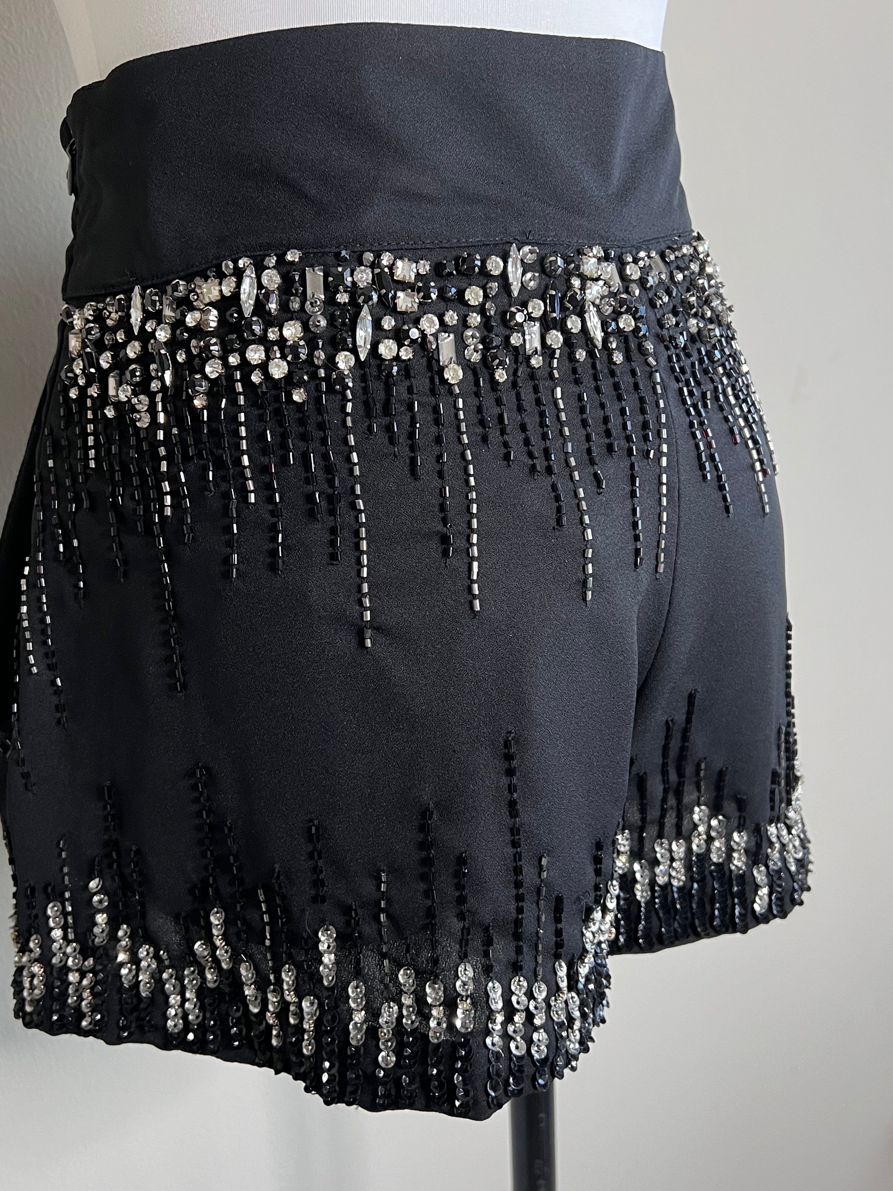 Black sequin mini shorts - ELISABETTA FRANCHI