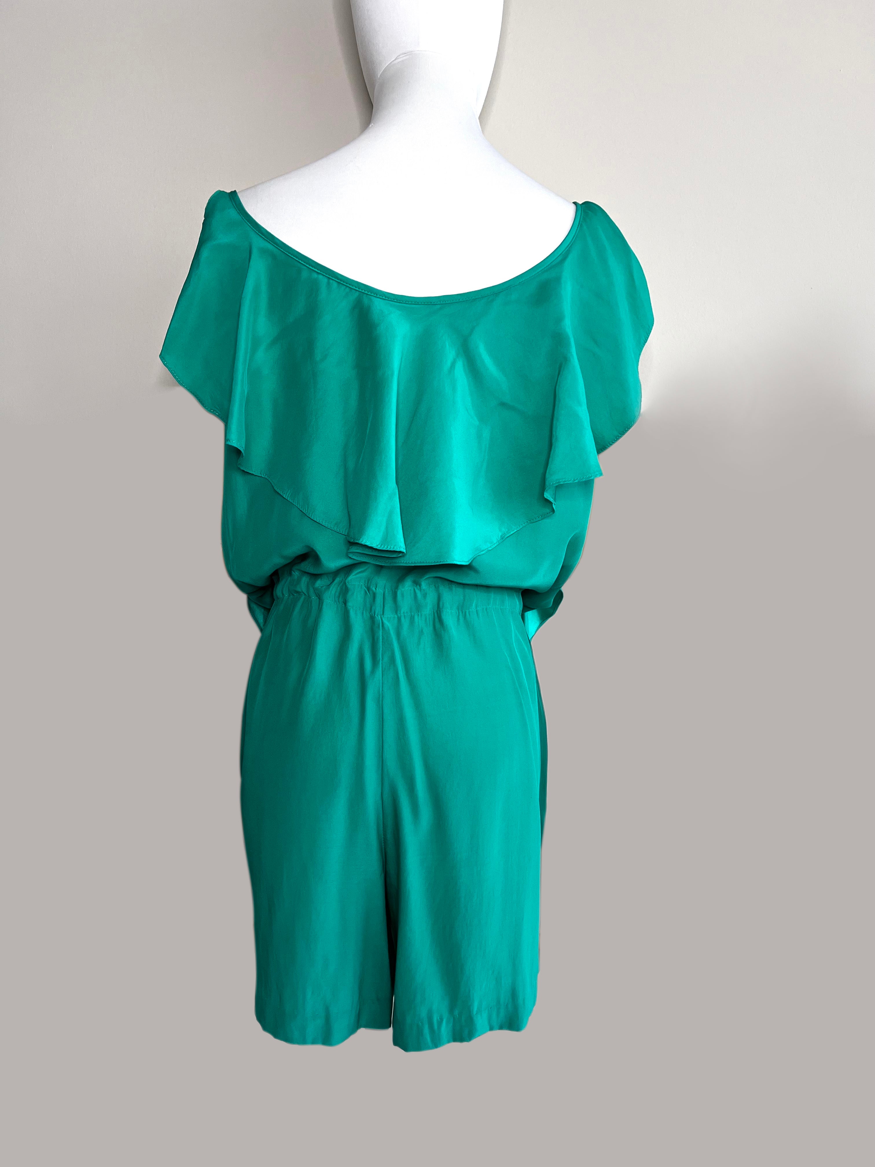 Green strappy layered playsuit short jumpsuits - AKA