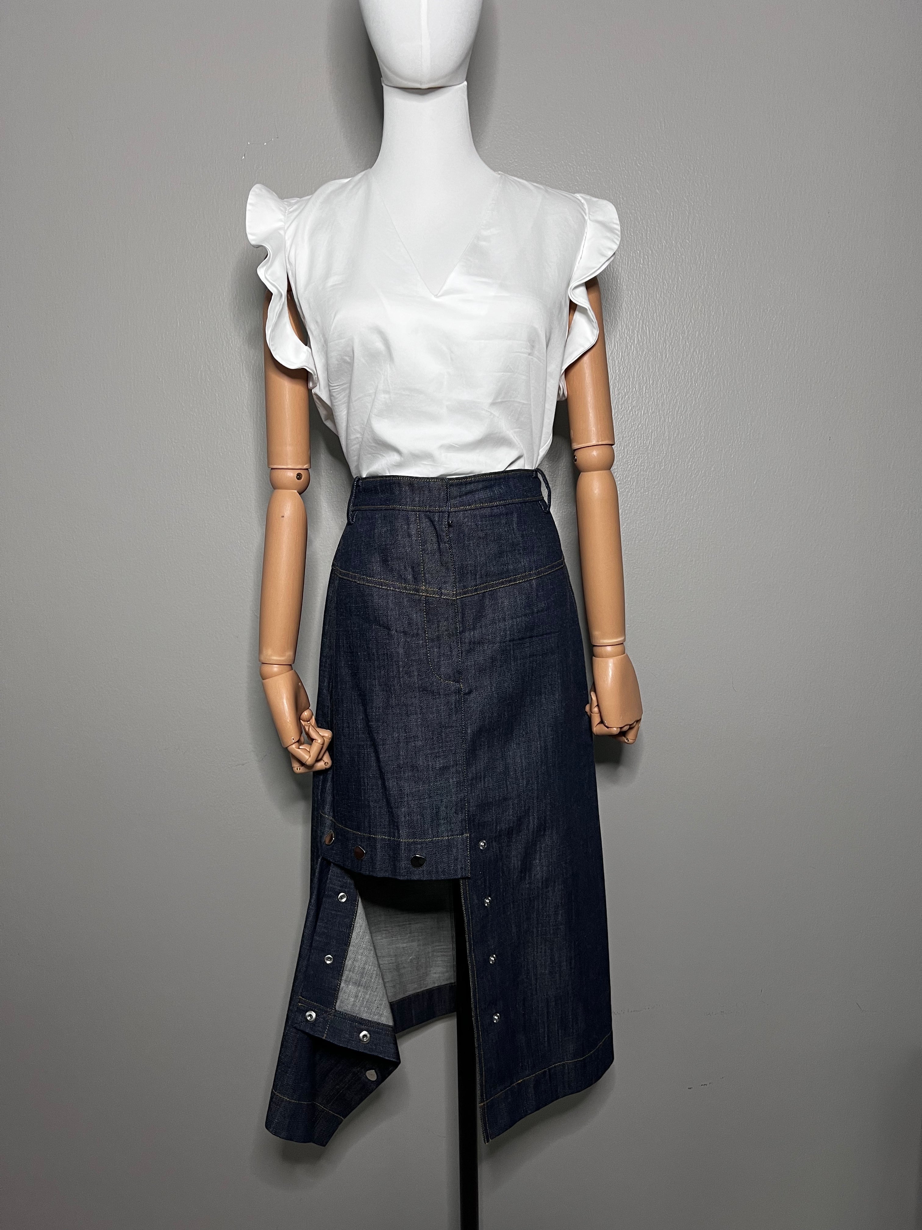 Denim boxy asymmetrical skirt - TIBI