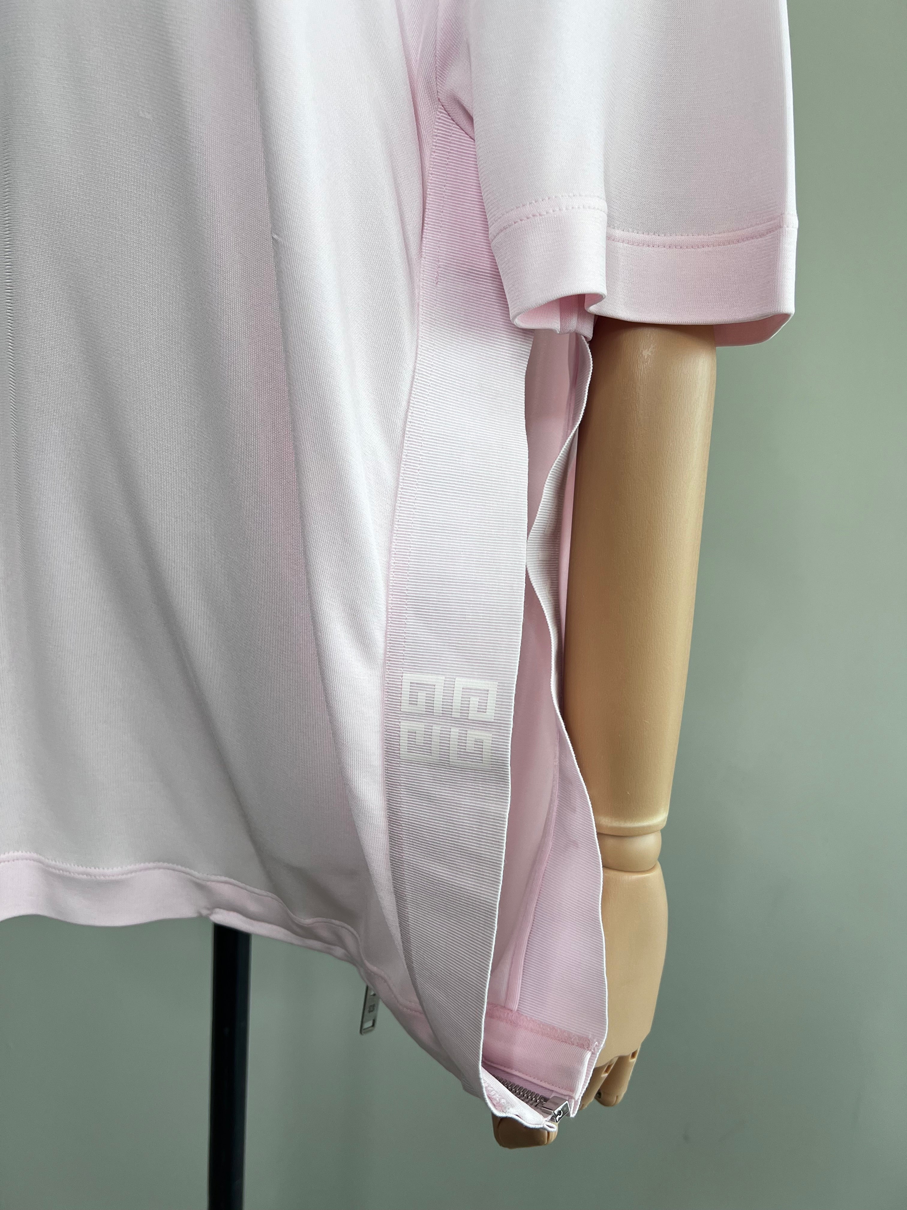 Baby Pink loose Shirt with side slit and zipper - GIVENCHY