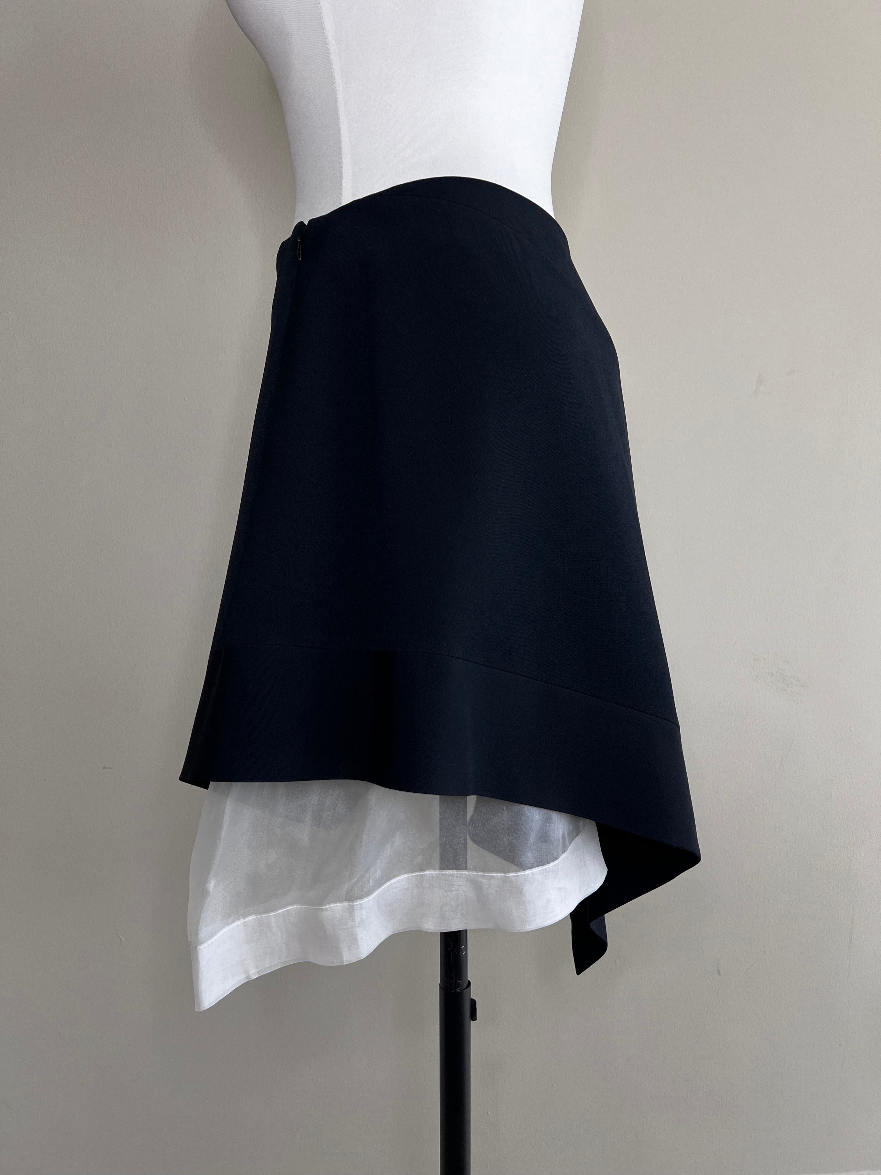 Black Asymmetric with White mesh skirt - MUGLER