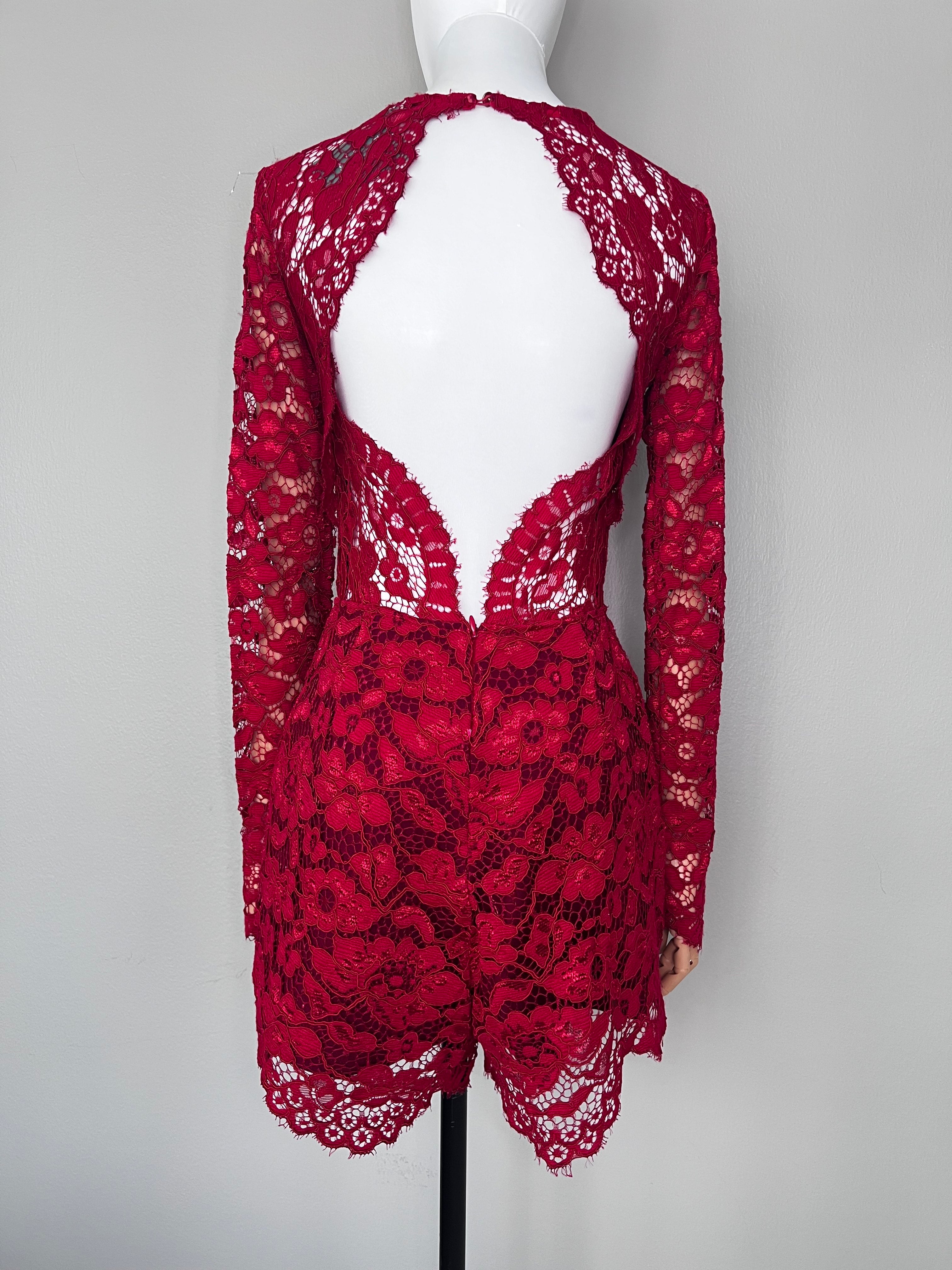 Red long sleeve lace jumpsuit - LOVERS & FRIENDS