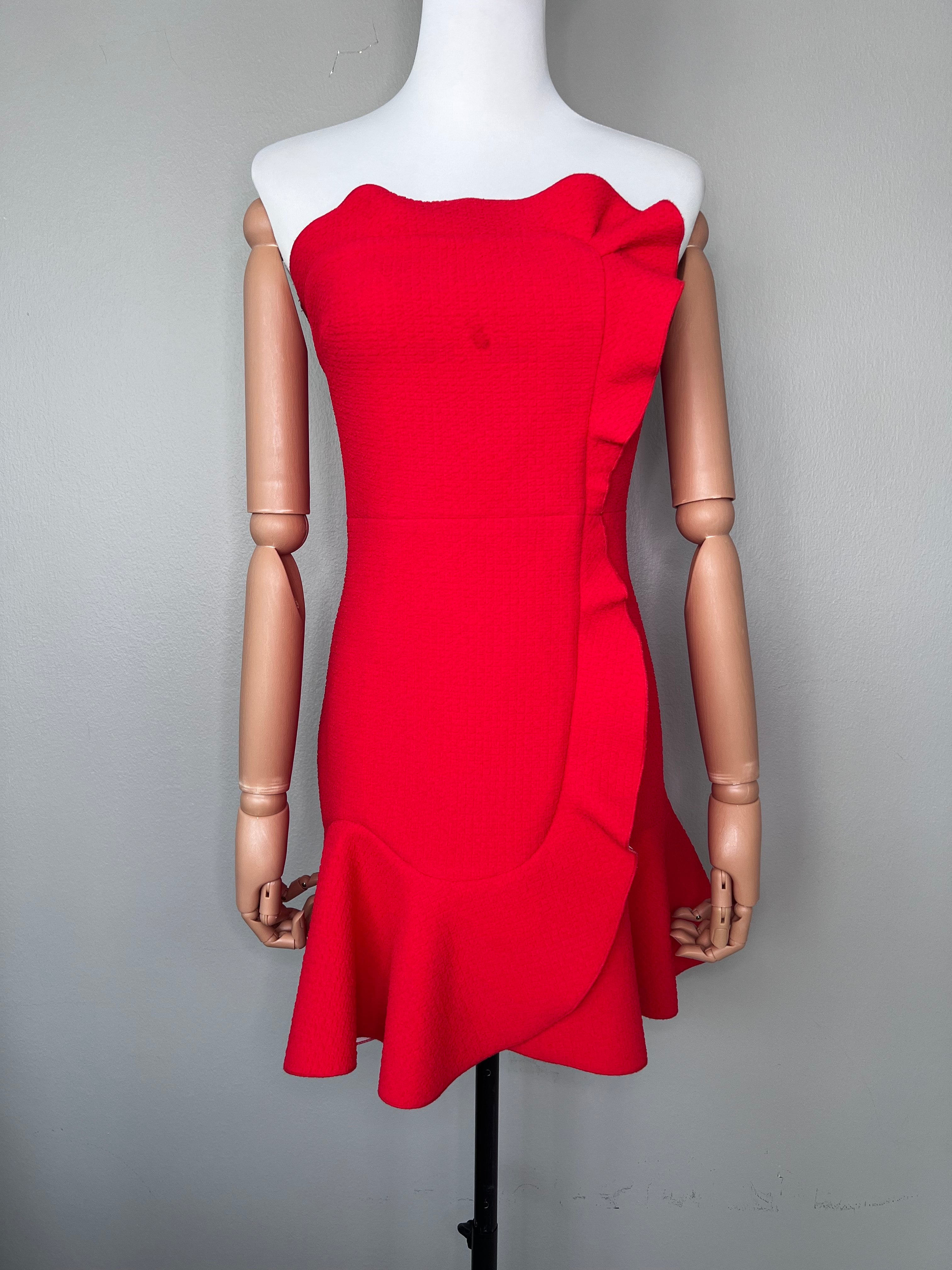 Red ruffled dress - SANDRO