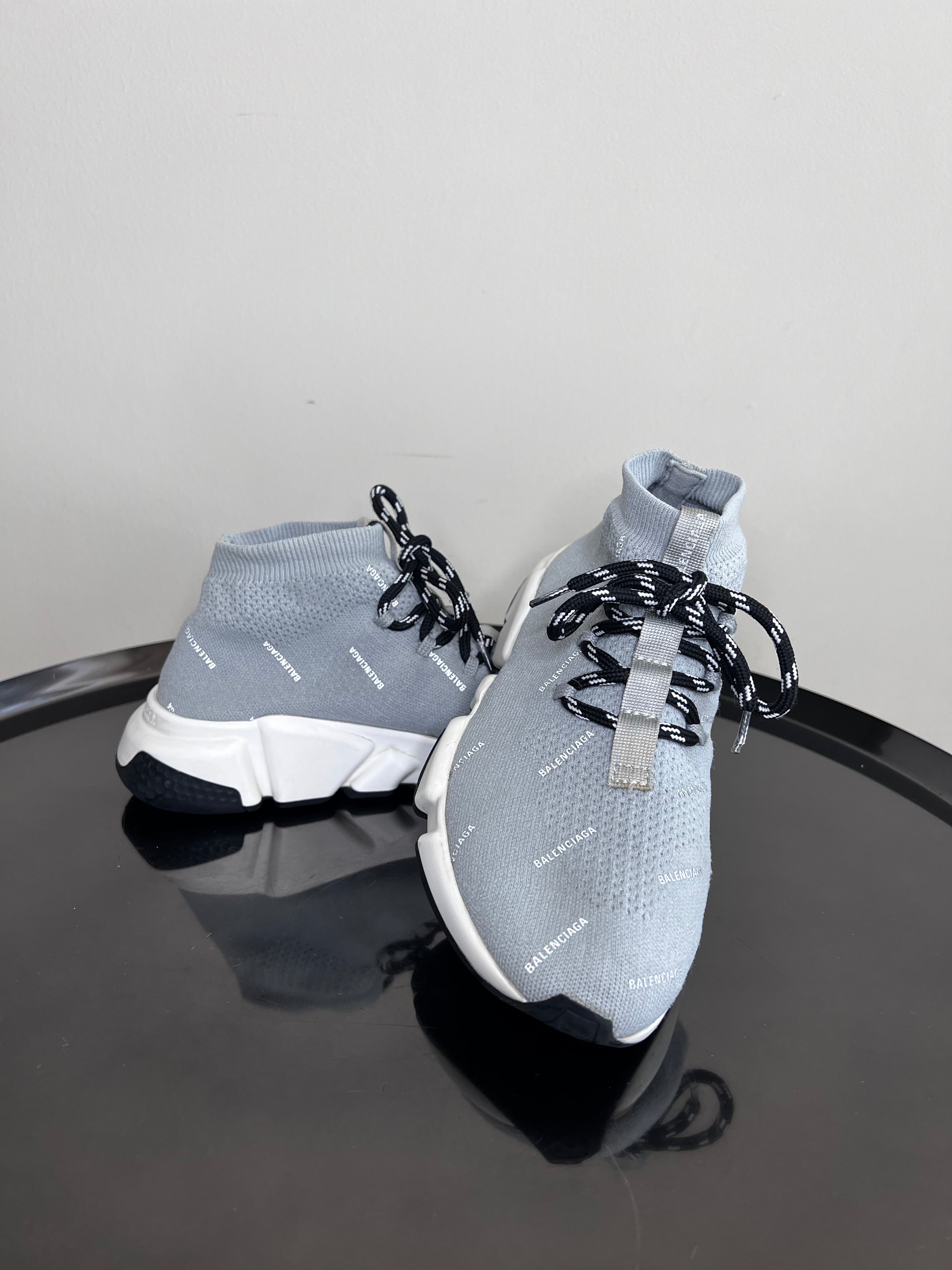 Grey Speed lace up Knit sneakers - BALENCIAGA