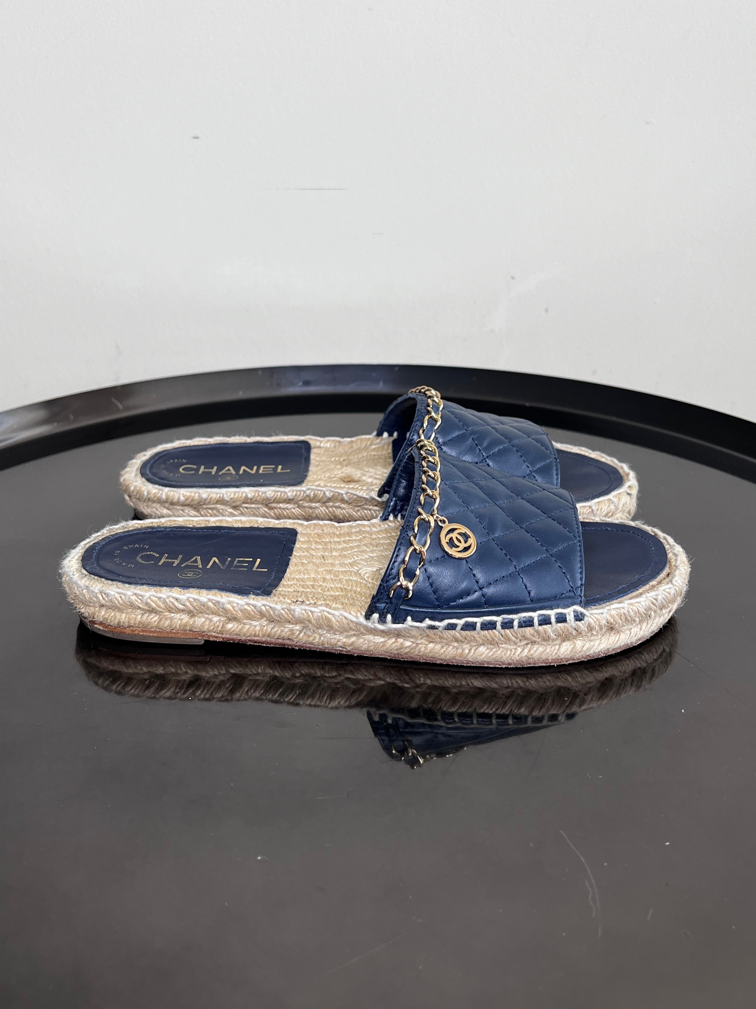 Chanel espadrilles navy orders