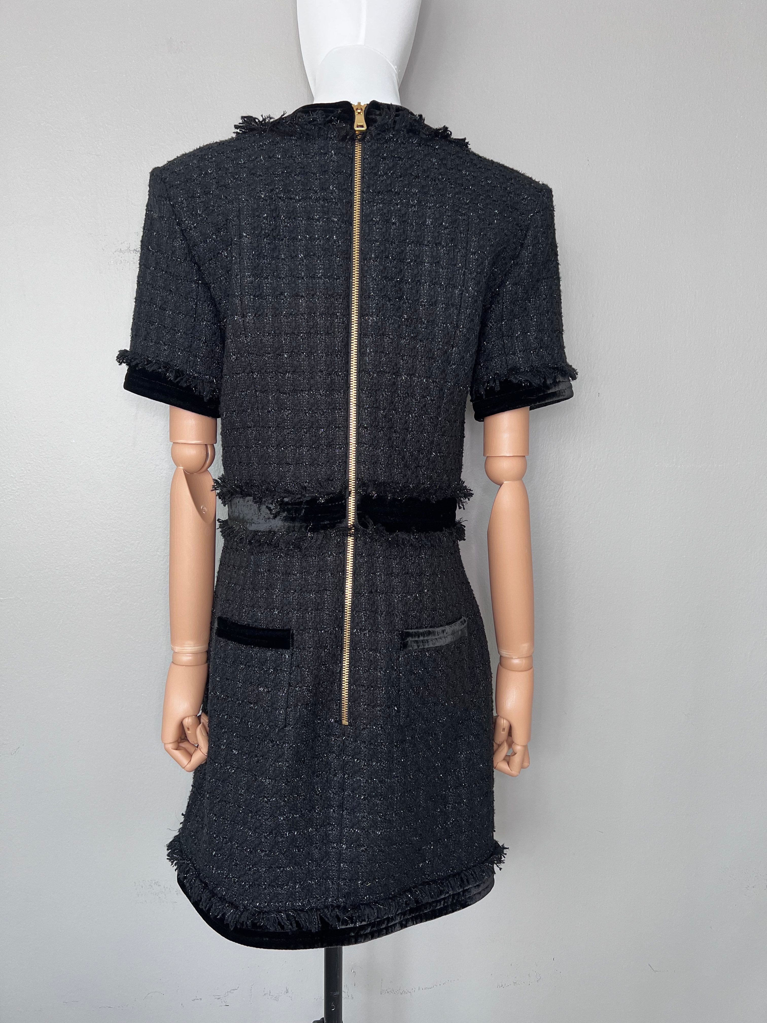 Brand new! The Classic Black Tweed Dress - BALMAIN