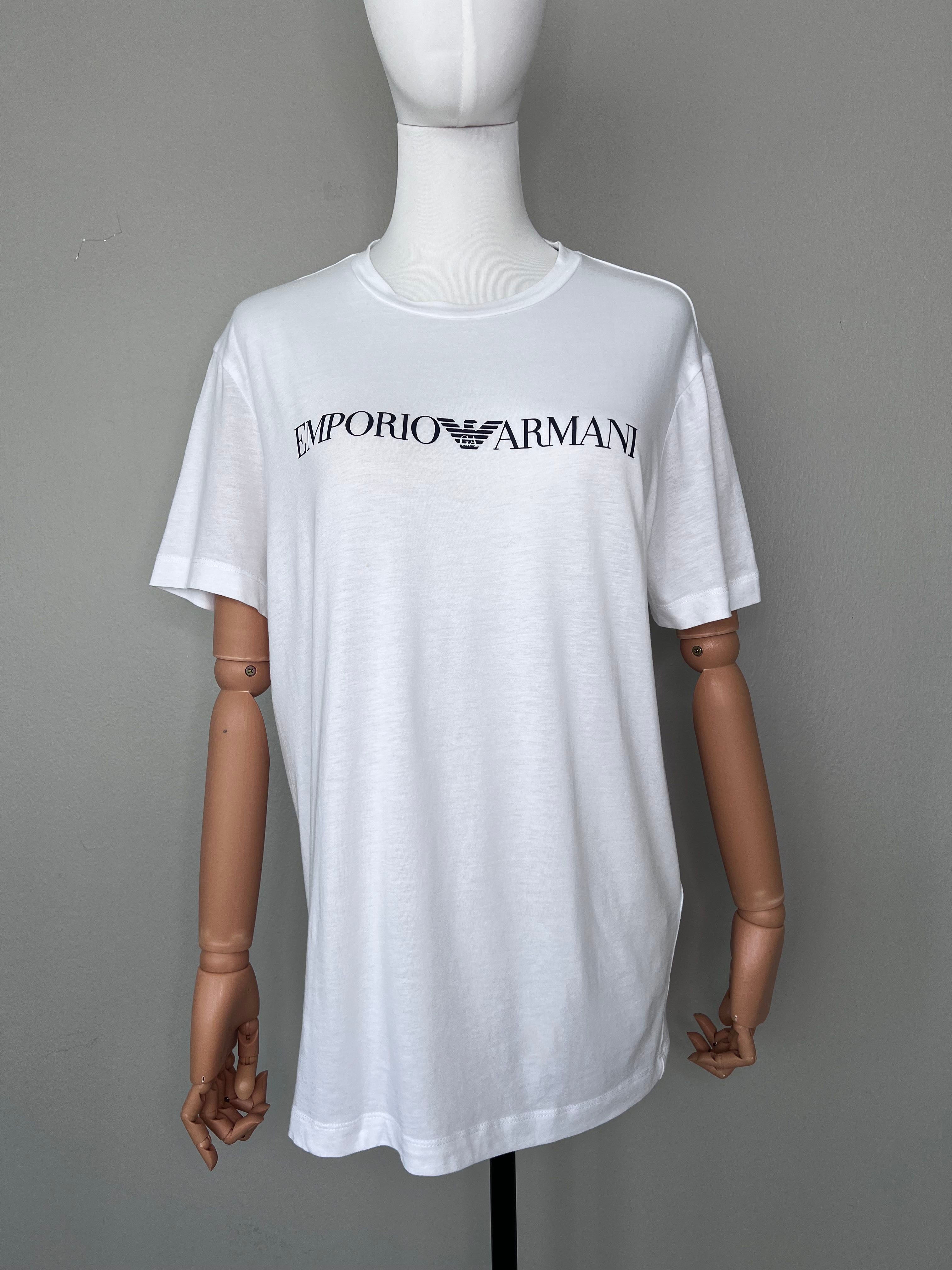 White Tshirt Brand Logo - EMPORIO ARMANI