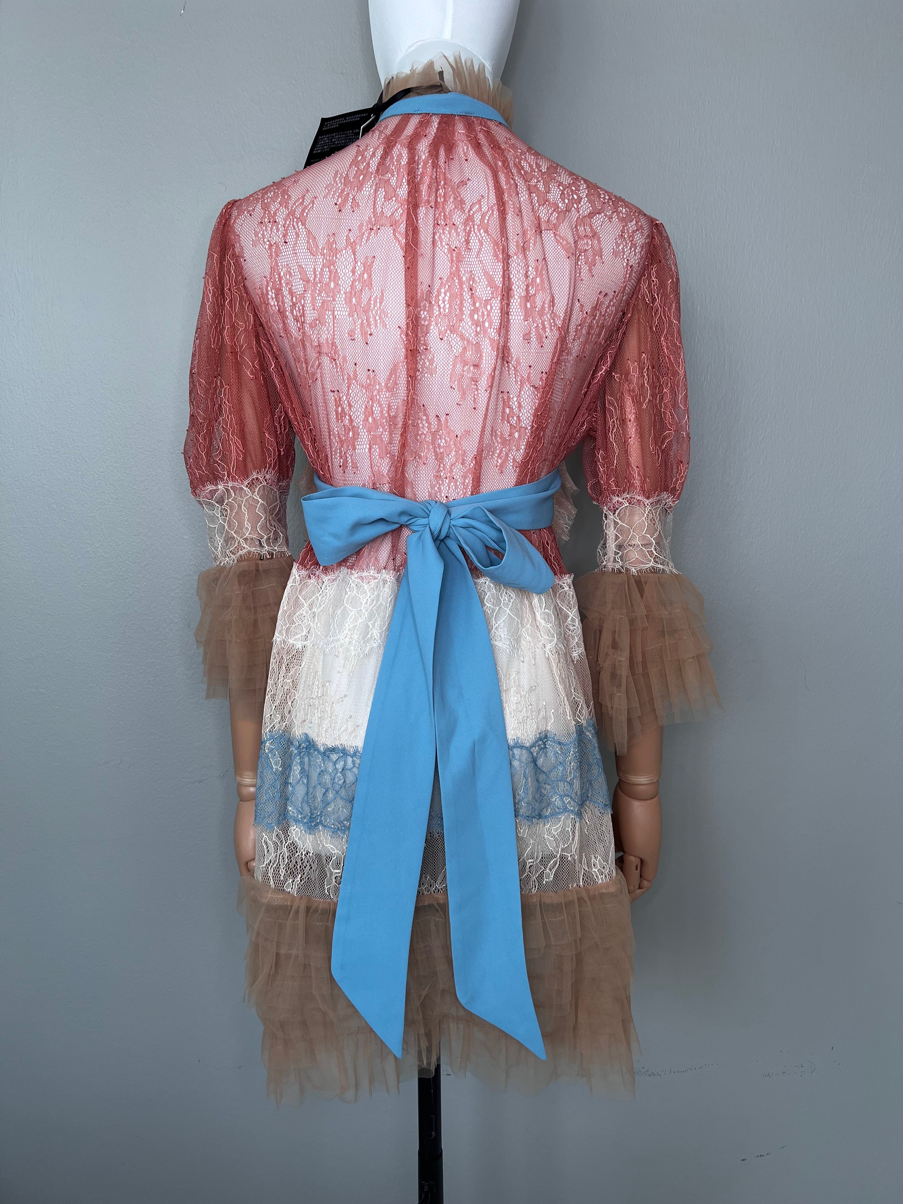 Multi coloured short lace dress. -ELISABETTA FRANCHI