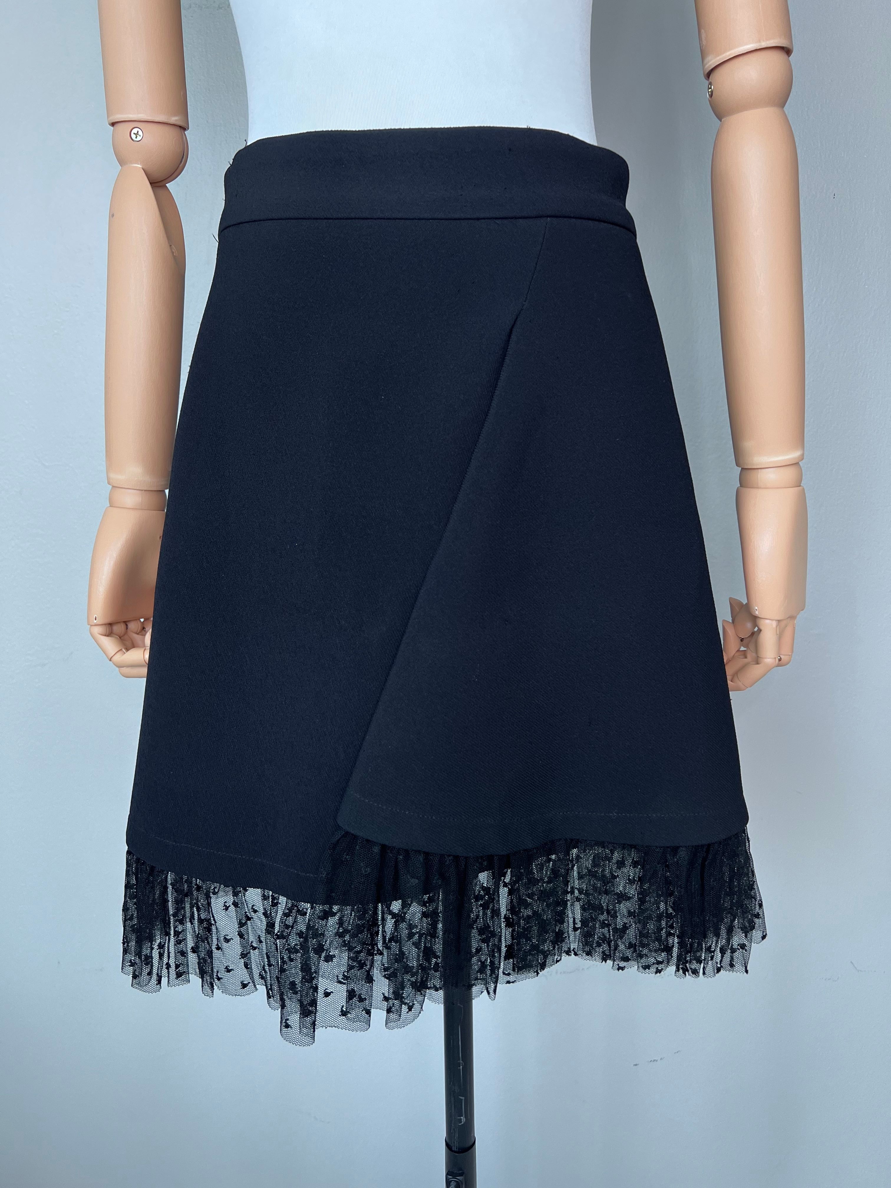 Black tiered wrapped mini skirt - MAJE
