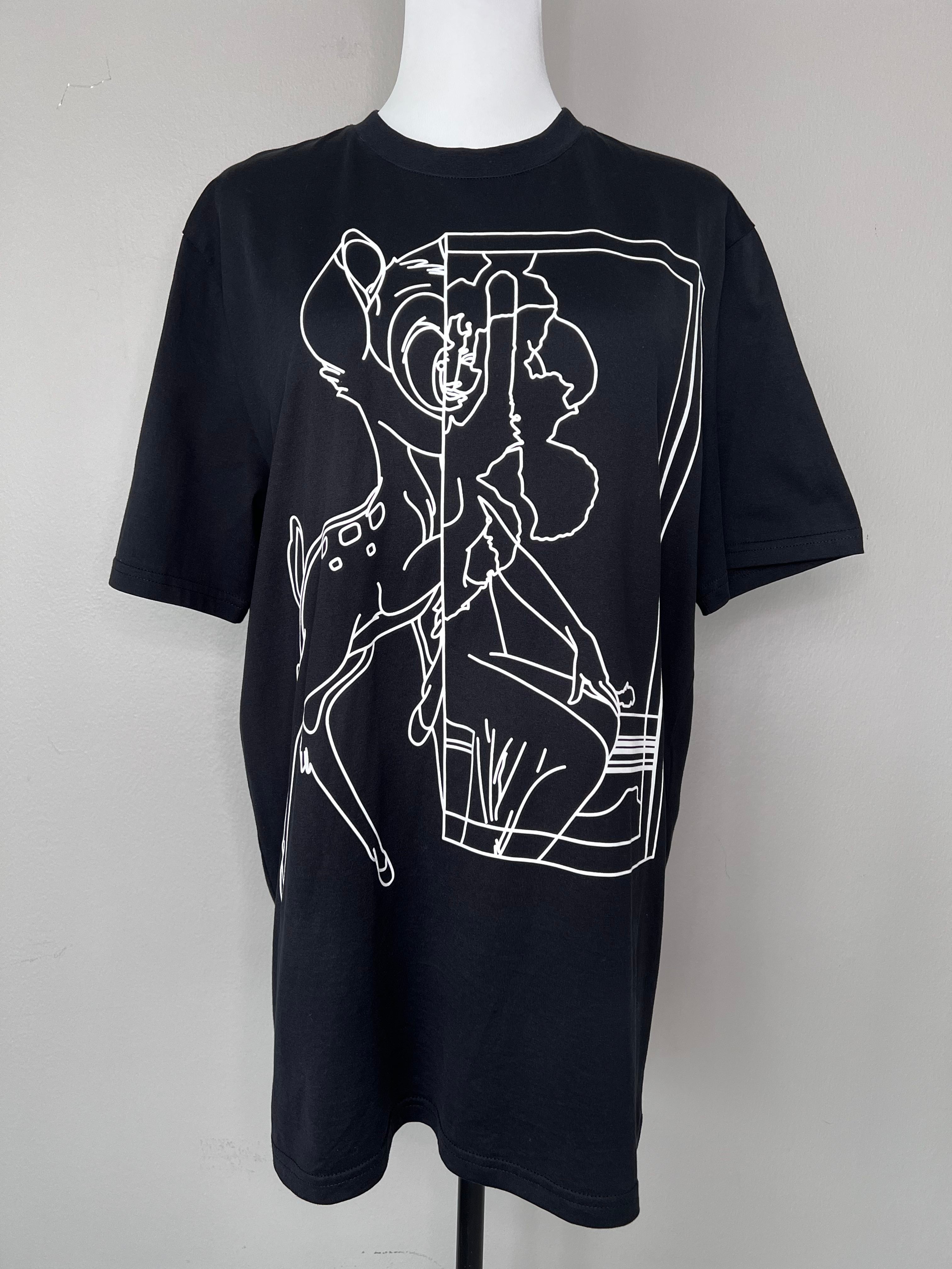 Black deer portrait Givenchy t-shirt