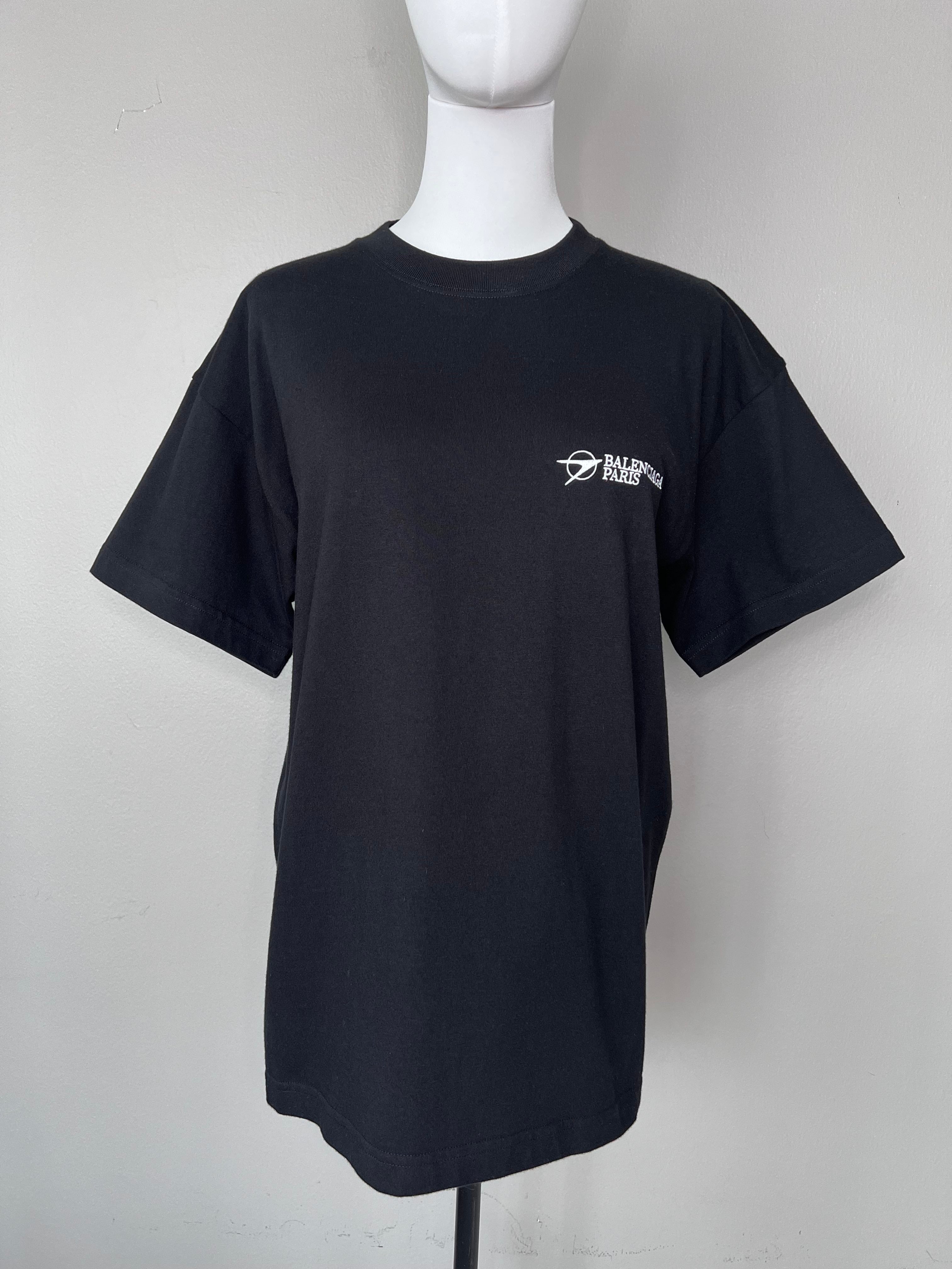 Black plain t-shirt with logo across back - BALENCIAGA