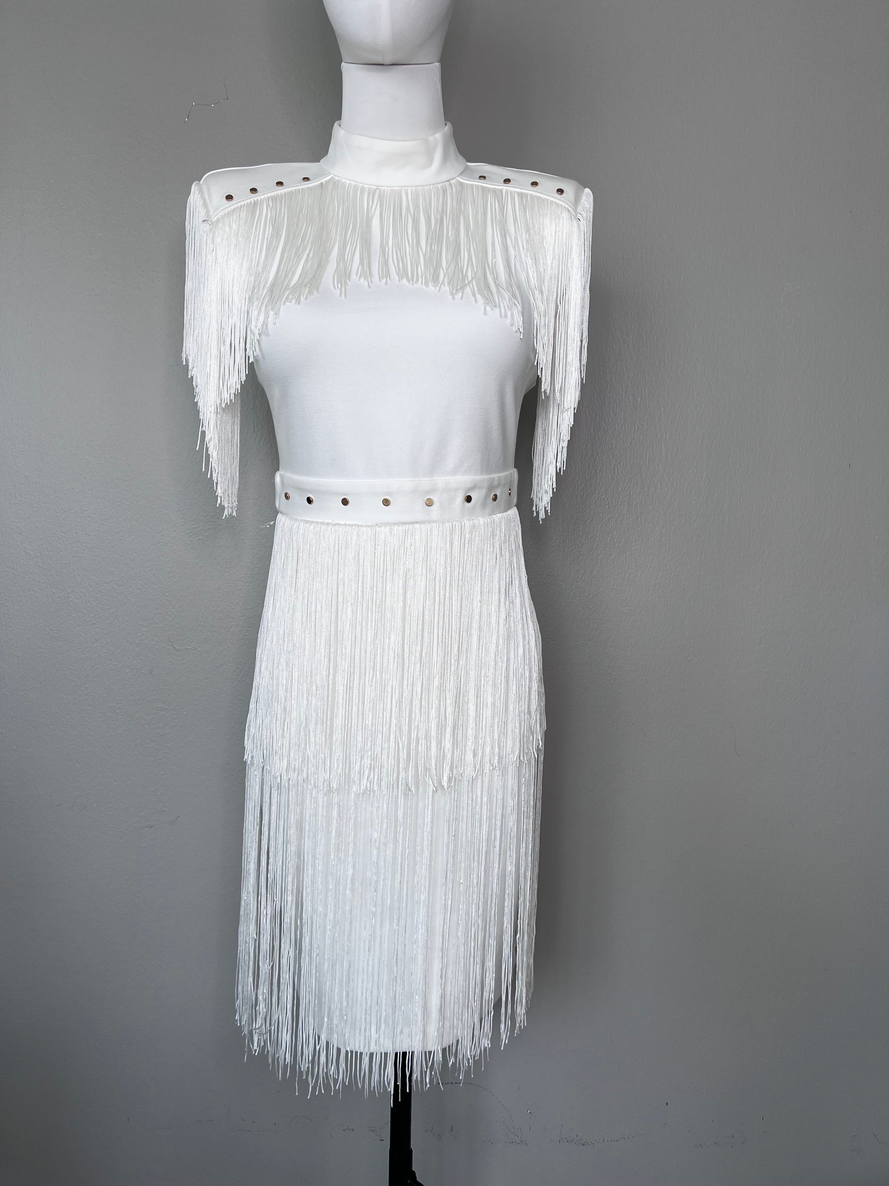 Brand New!limited edition white dress with fringe tassles - Karen Millen
