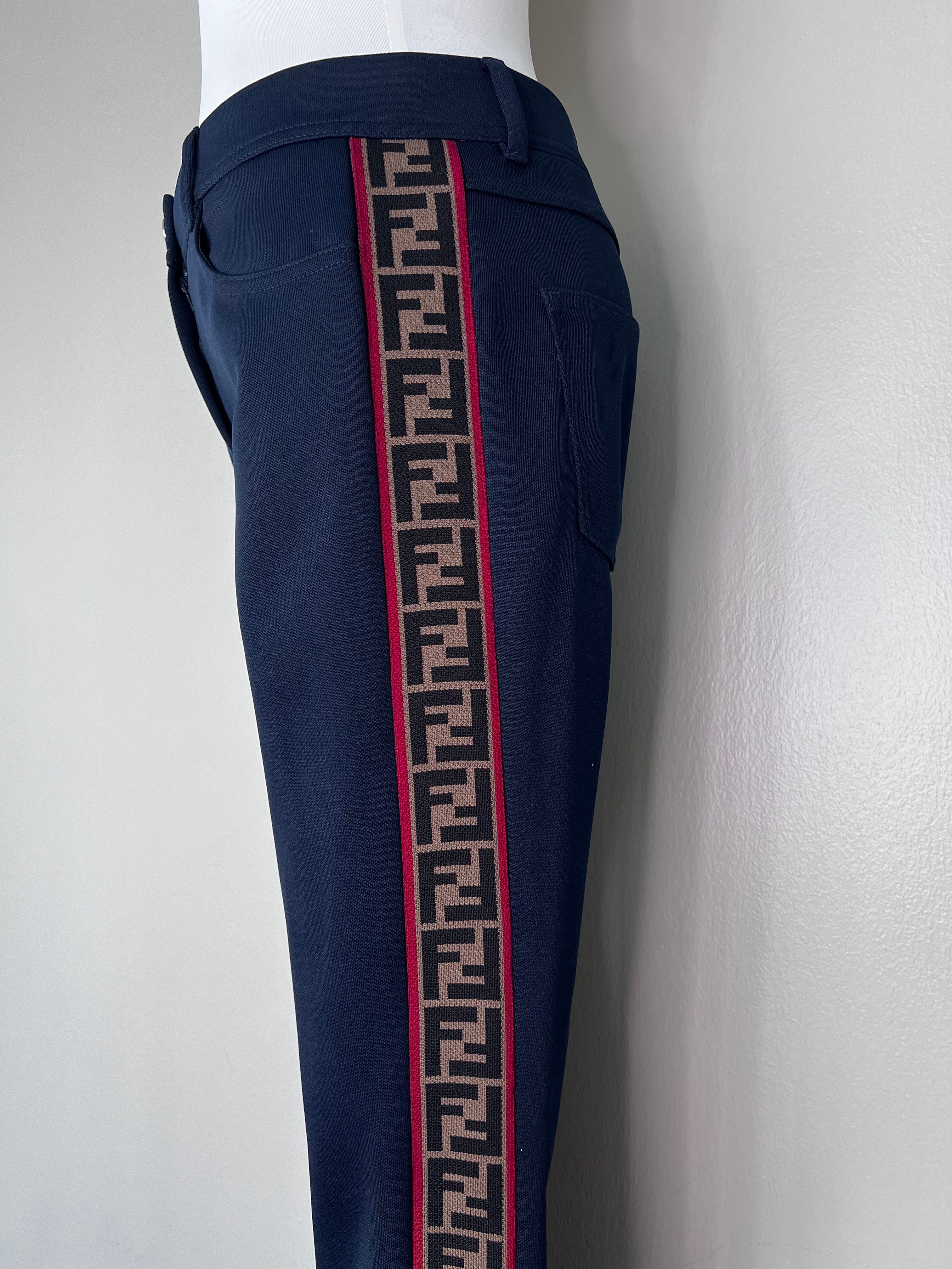 Classic skinny pants with Fendi logo on either side. - FENDI