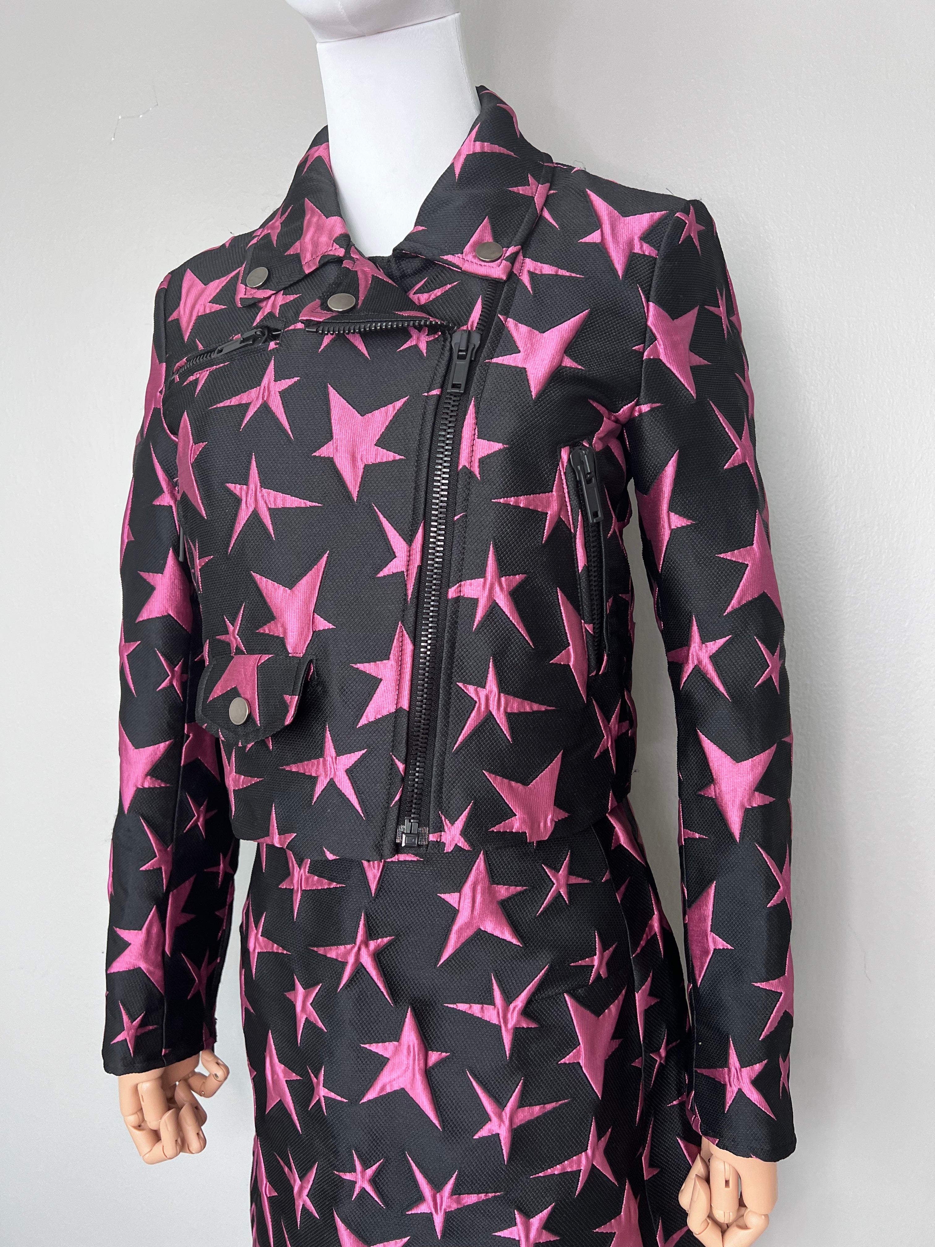 A set of black and pink star patterned two piece - MSGM