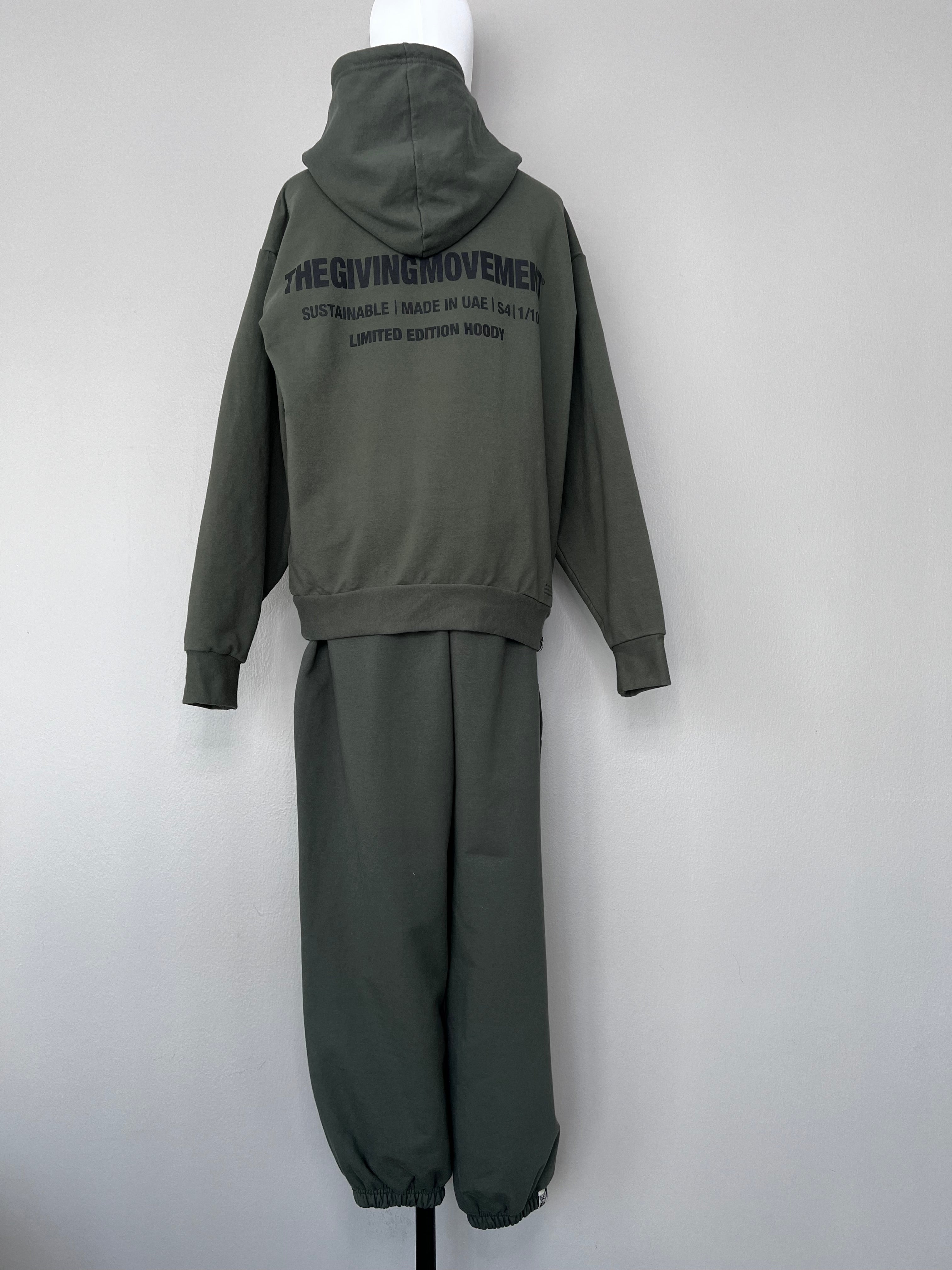 Army green "Limited Edition Hoody" 1/100 zip-up jacket - THEGIVINGMOVEMENT