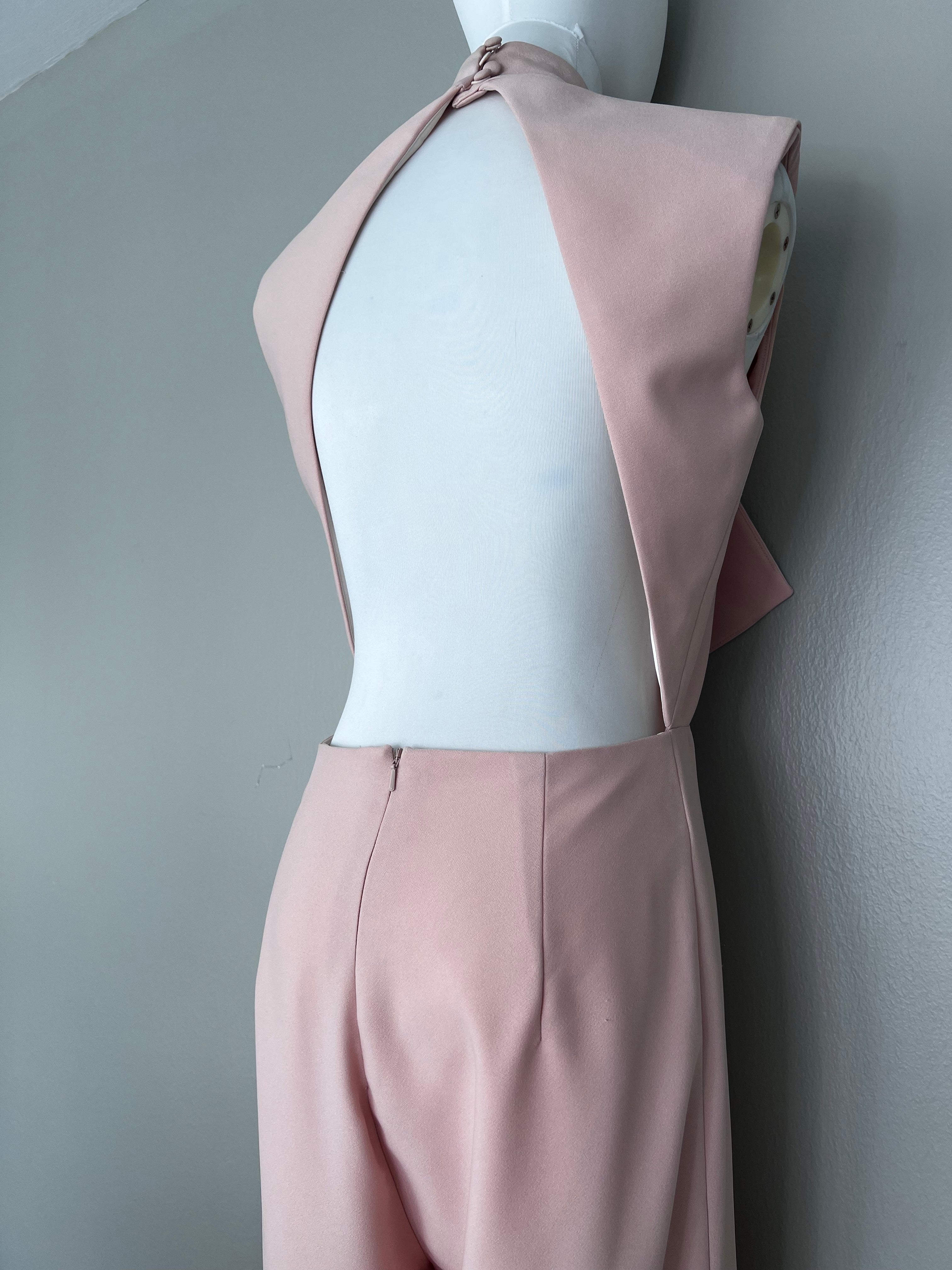 Pink backless halter jumpsuit - MISHA