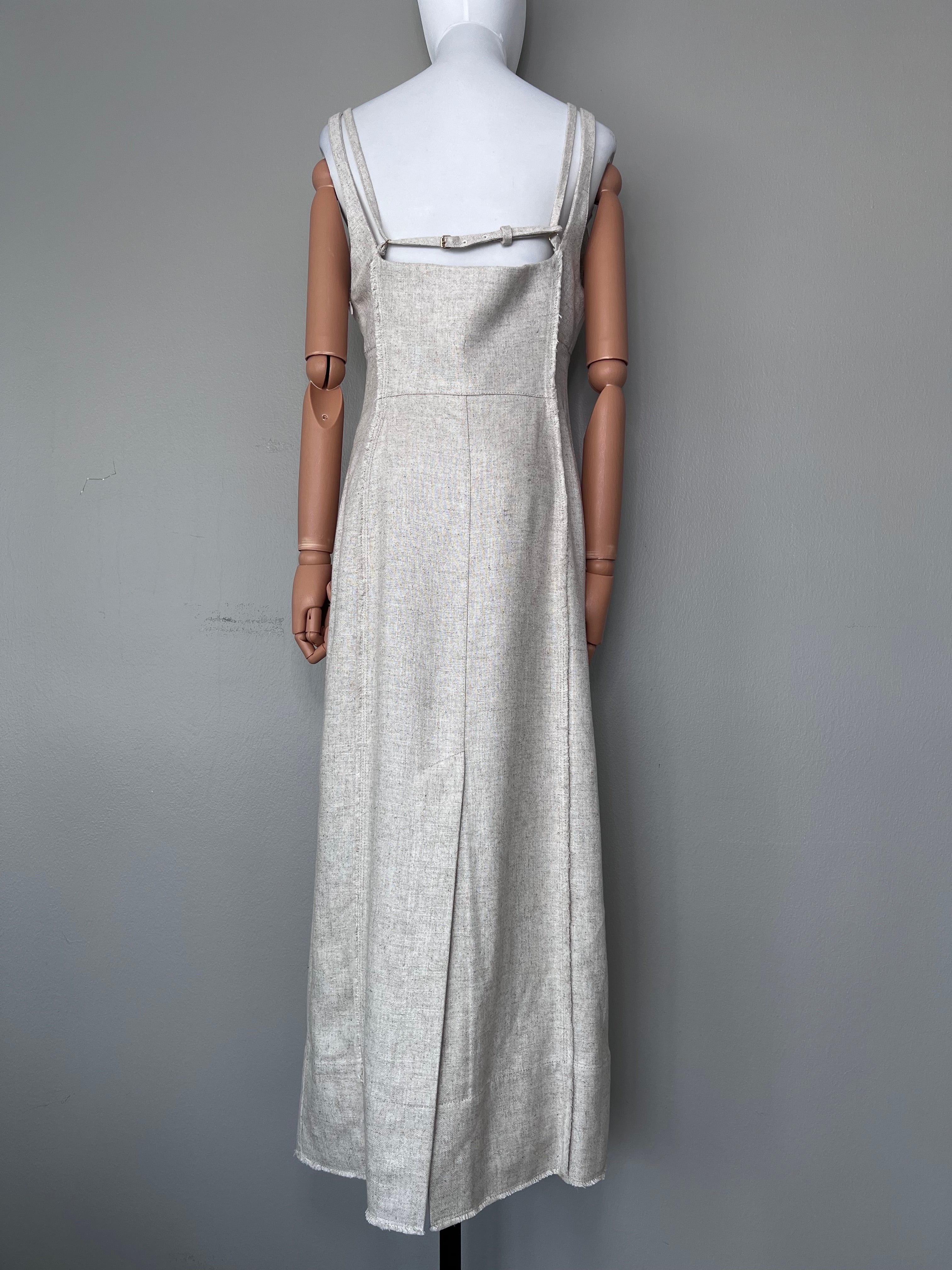 Beige viscose fitted dress - JACQUEMUS