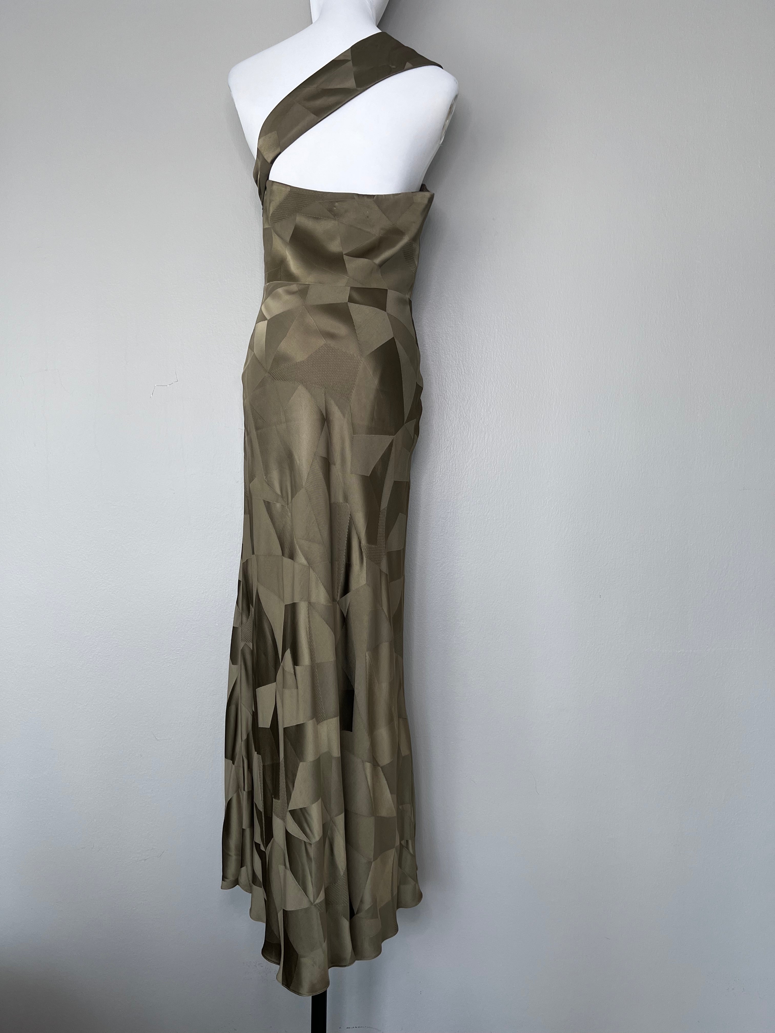 Olive green tier cut-out dress - RACIL