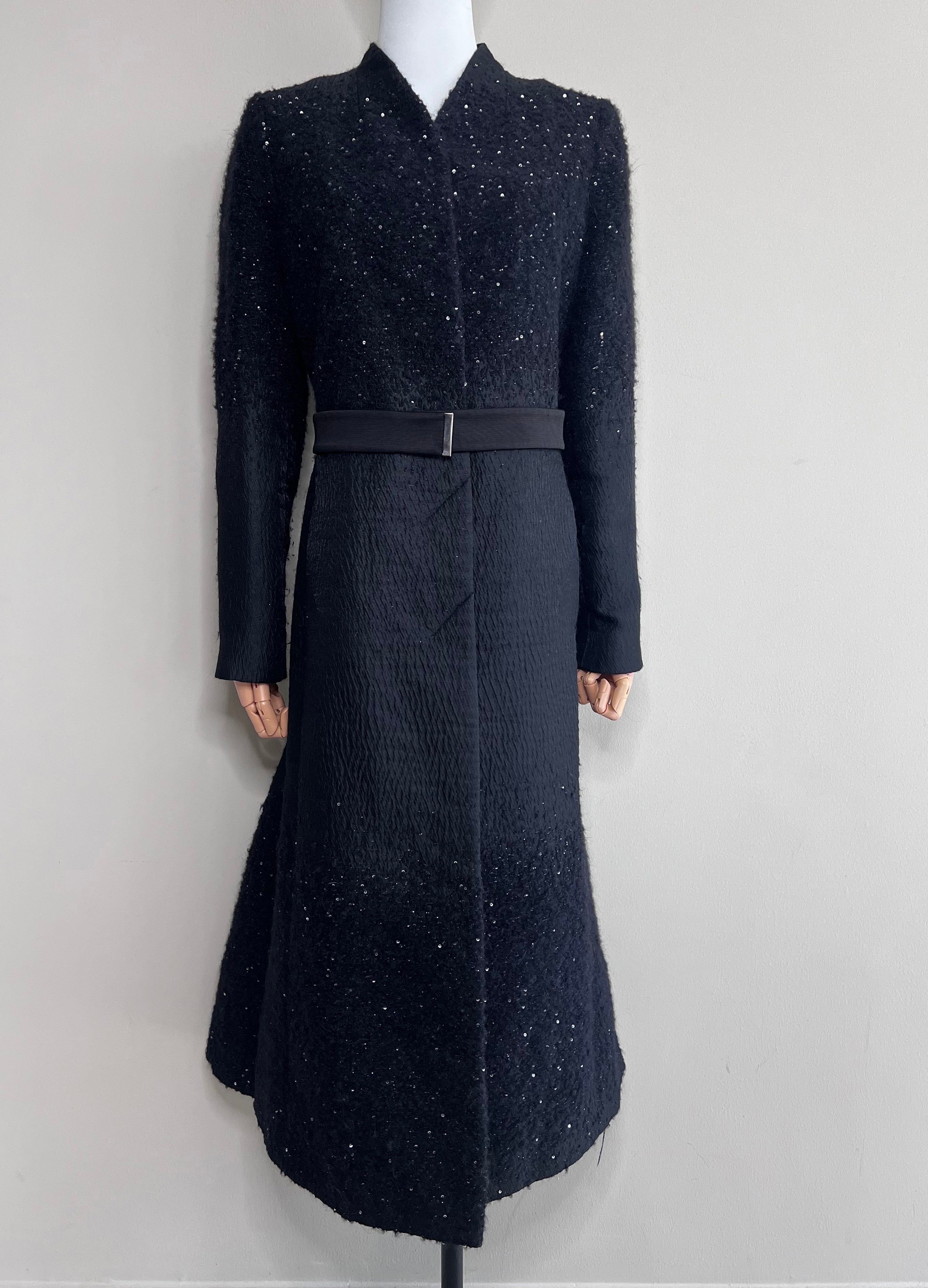 Black Tweed Embellished Coat - COAST